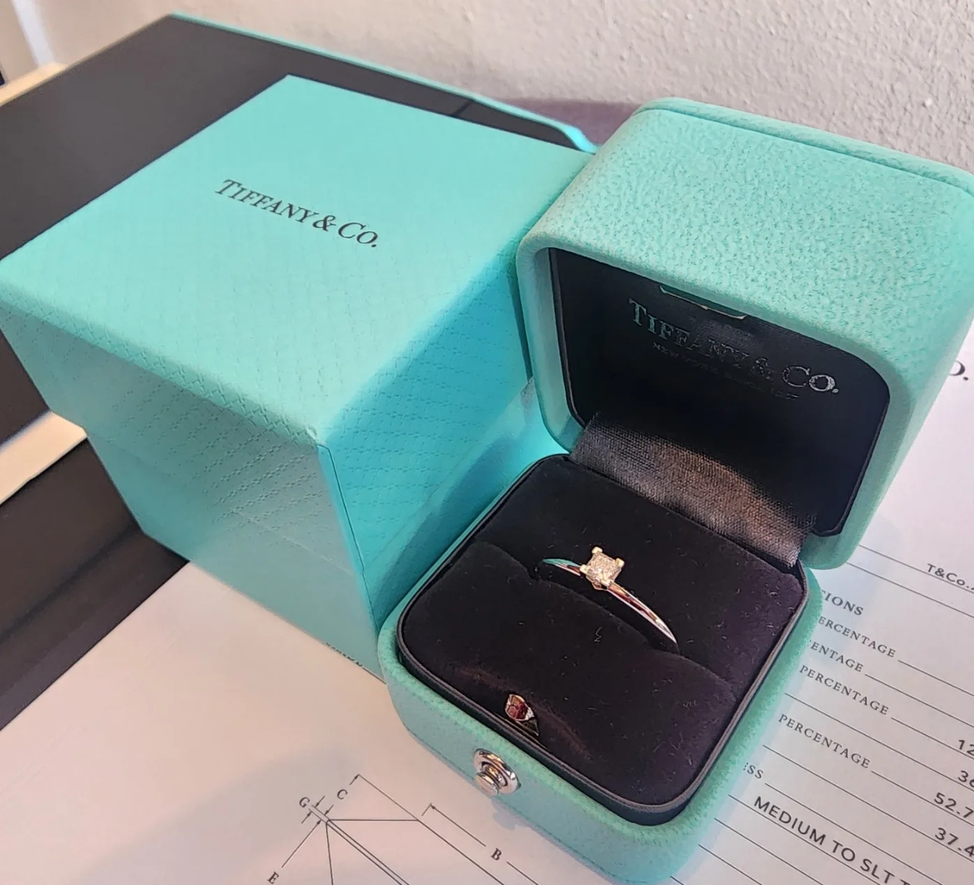 티파니앤코 (정품) 트루 다이아몬드 웨딩 링 0.19ct 사진 2
