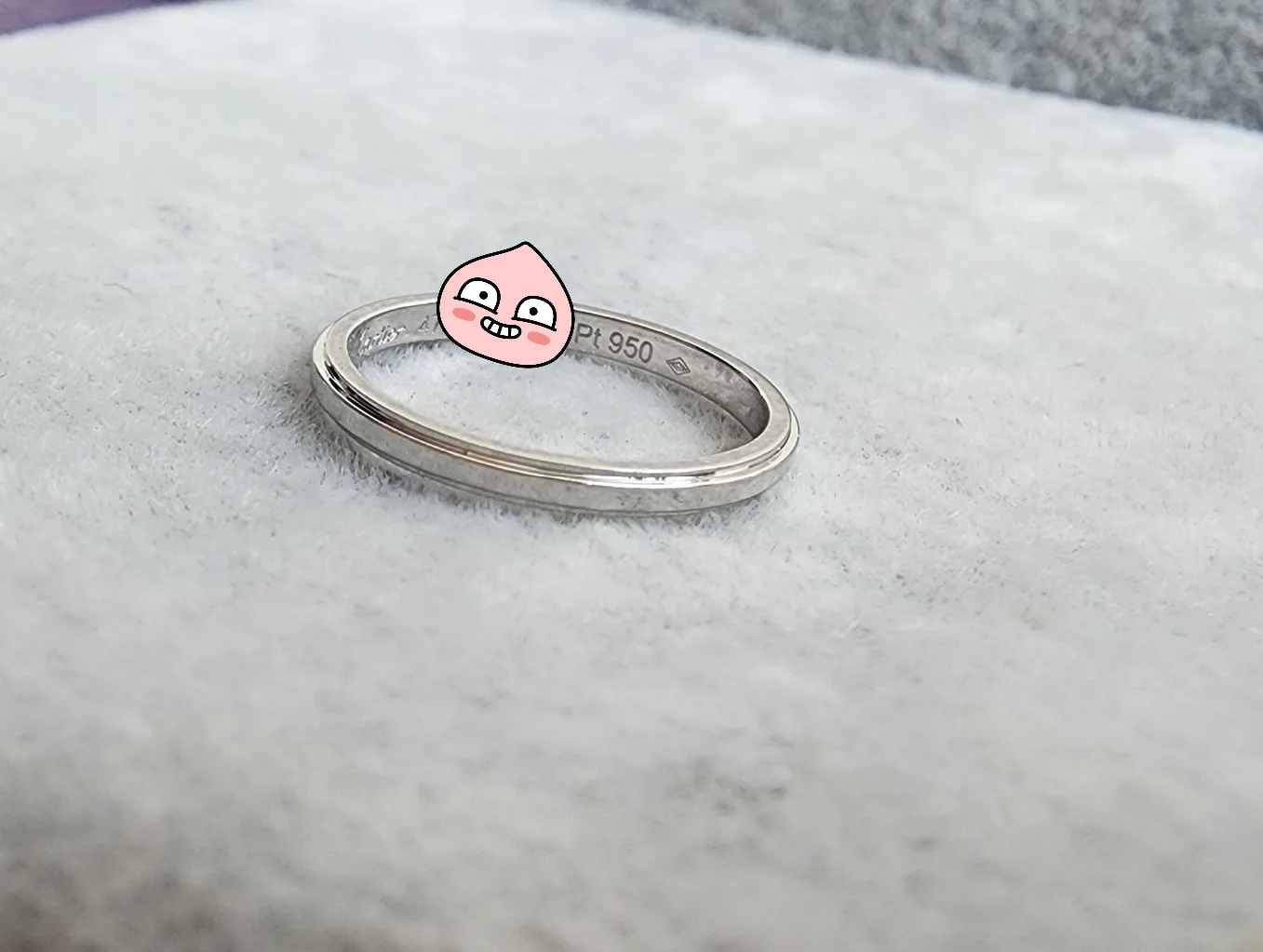 까르띠에 (정품)까르띠에 다무르 웨딩 링, 폭1.8MM. 플래티늄(pt950) 사진 7