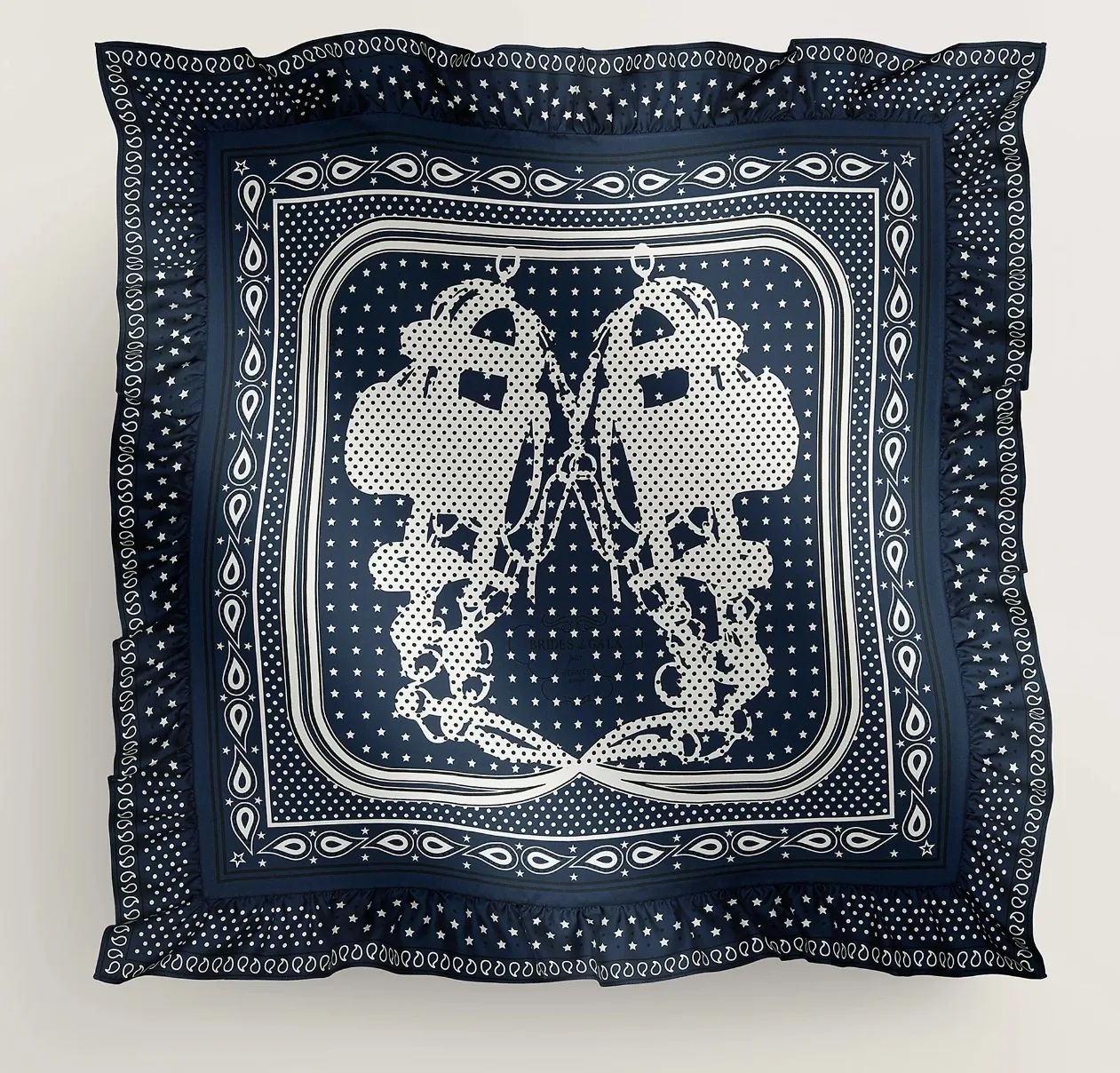 에르메스 BRIDES DE GALA BANDANA A POIS 70 02 마린 퐁쎄 / 누아 / 블랑 새제품