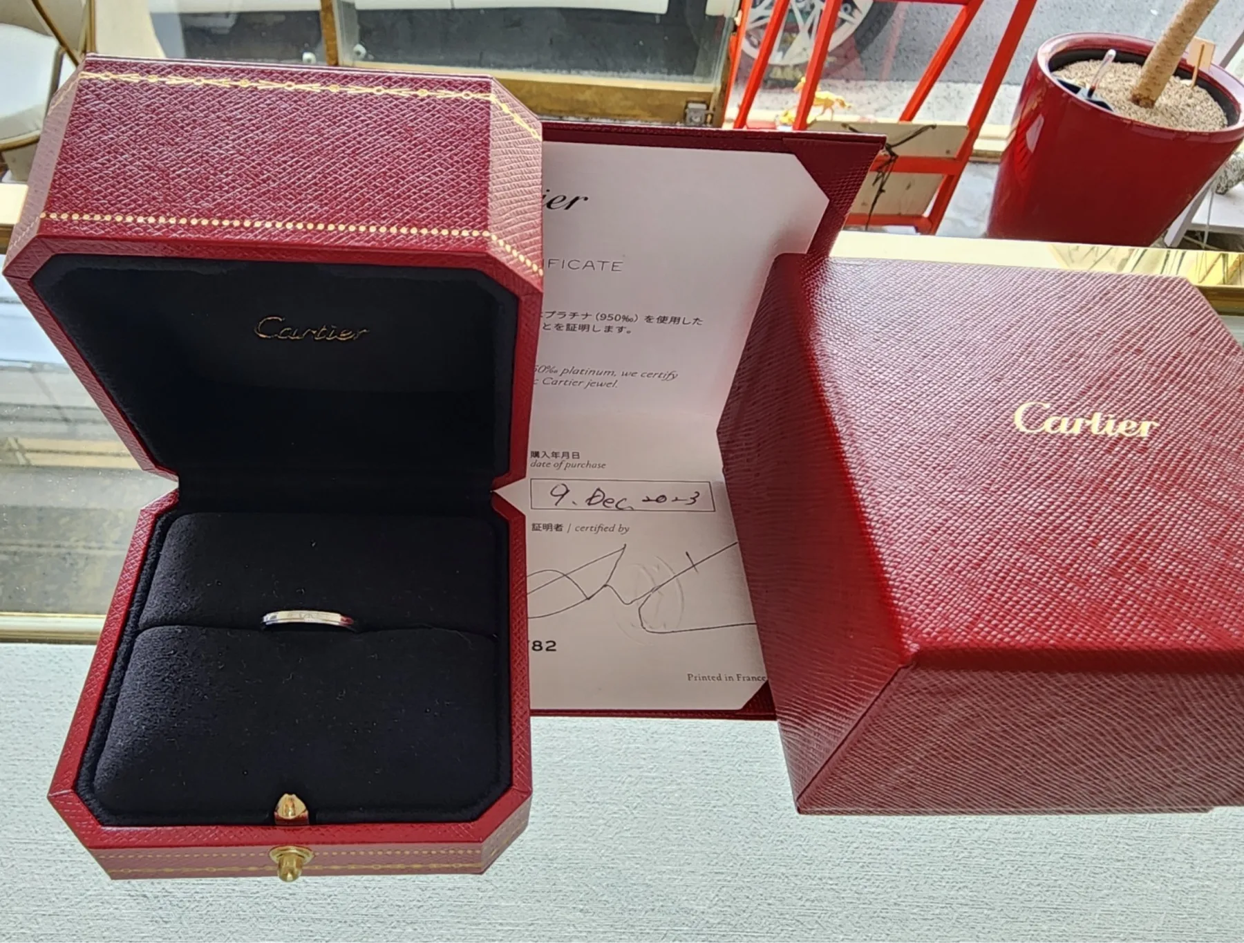 까르띠에 (정품)까르띠에 다무르 웨딩 링, 폭1.8MM. 플래티늄(pt950) 사진 1