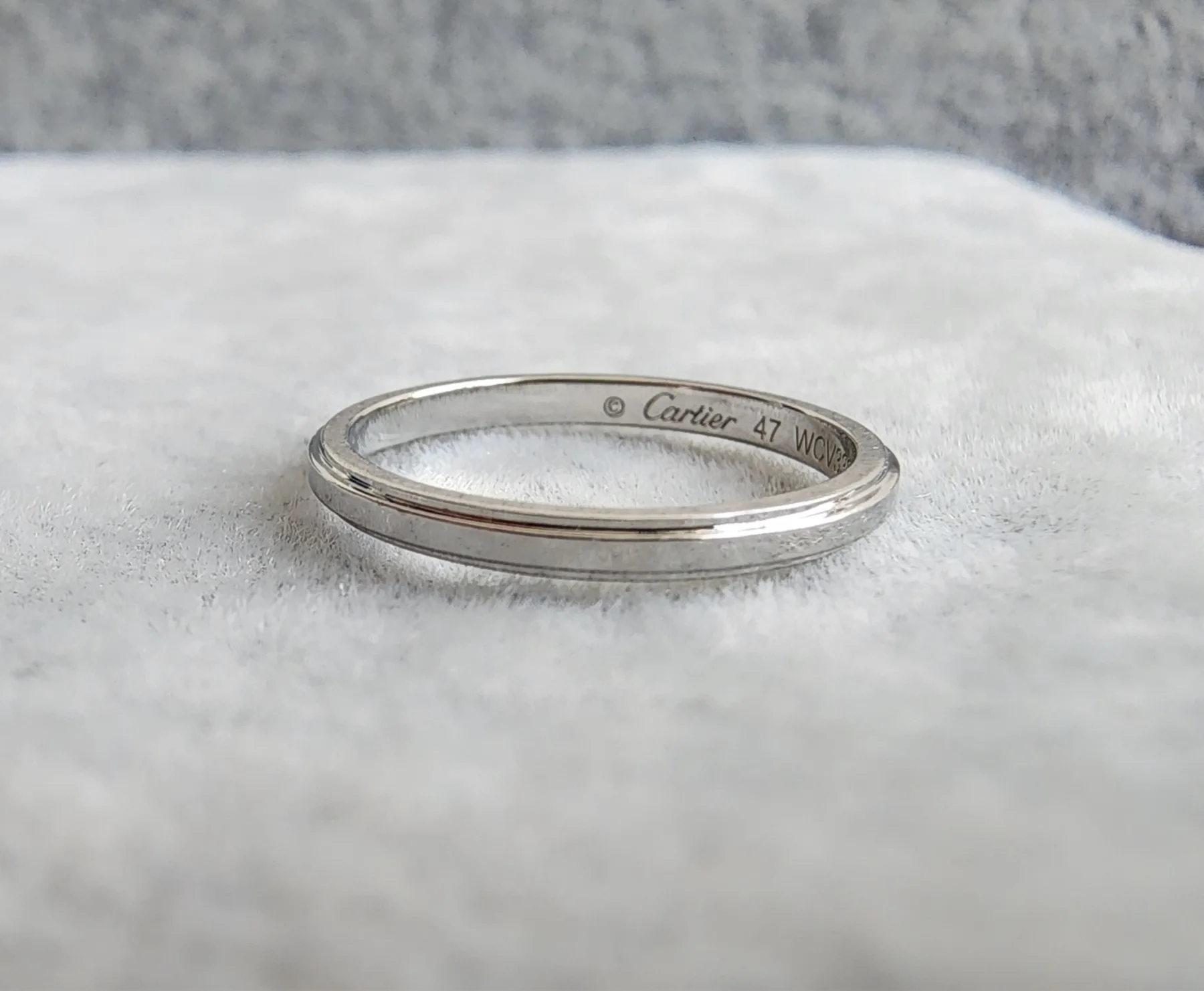 까르띠에 (정품)까르띠에 다무르 웨딩 링, 폭1.8MM. 플래티늄(pt950) 사진 3