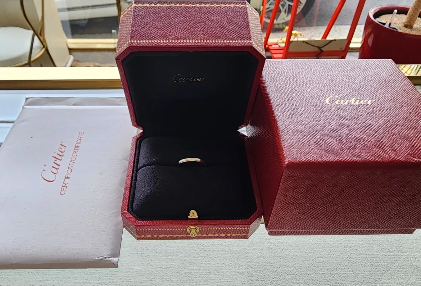 까르띠에 (정품)까르띠에 다무르 웨딩 링, 폭1.8MM. 플래티늄(pt950) 사진 2