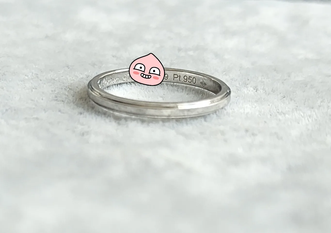 까르띠에 (정품)까르띠에 다무르 웨딩 링, 폭1.8MM. 플래티늄(pt950) 사진 5