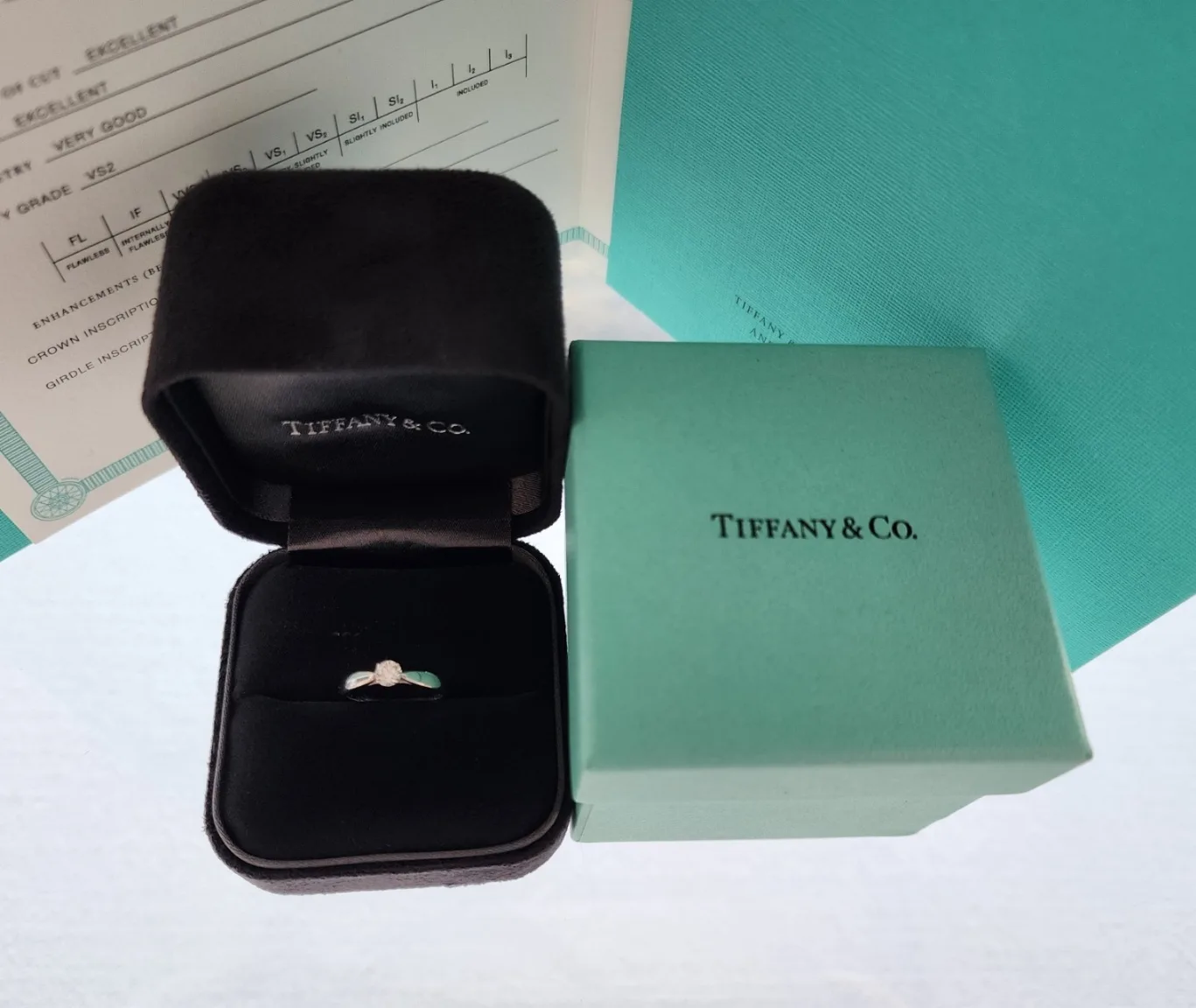 티파니앤코 (정품)티파니앤코 하모니 솔리 테어 웨딩 링 0.25ct 사진 1