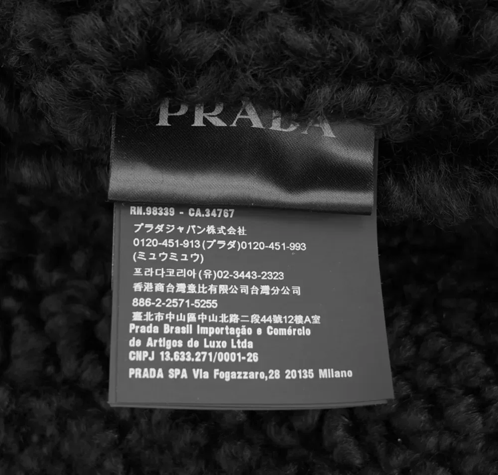 프라다 남성 삼각로고 시어링 트리밍 레더 봄버 무스탕 자켓 블랙 사진 8