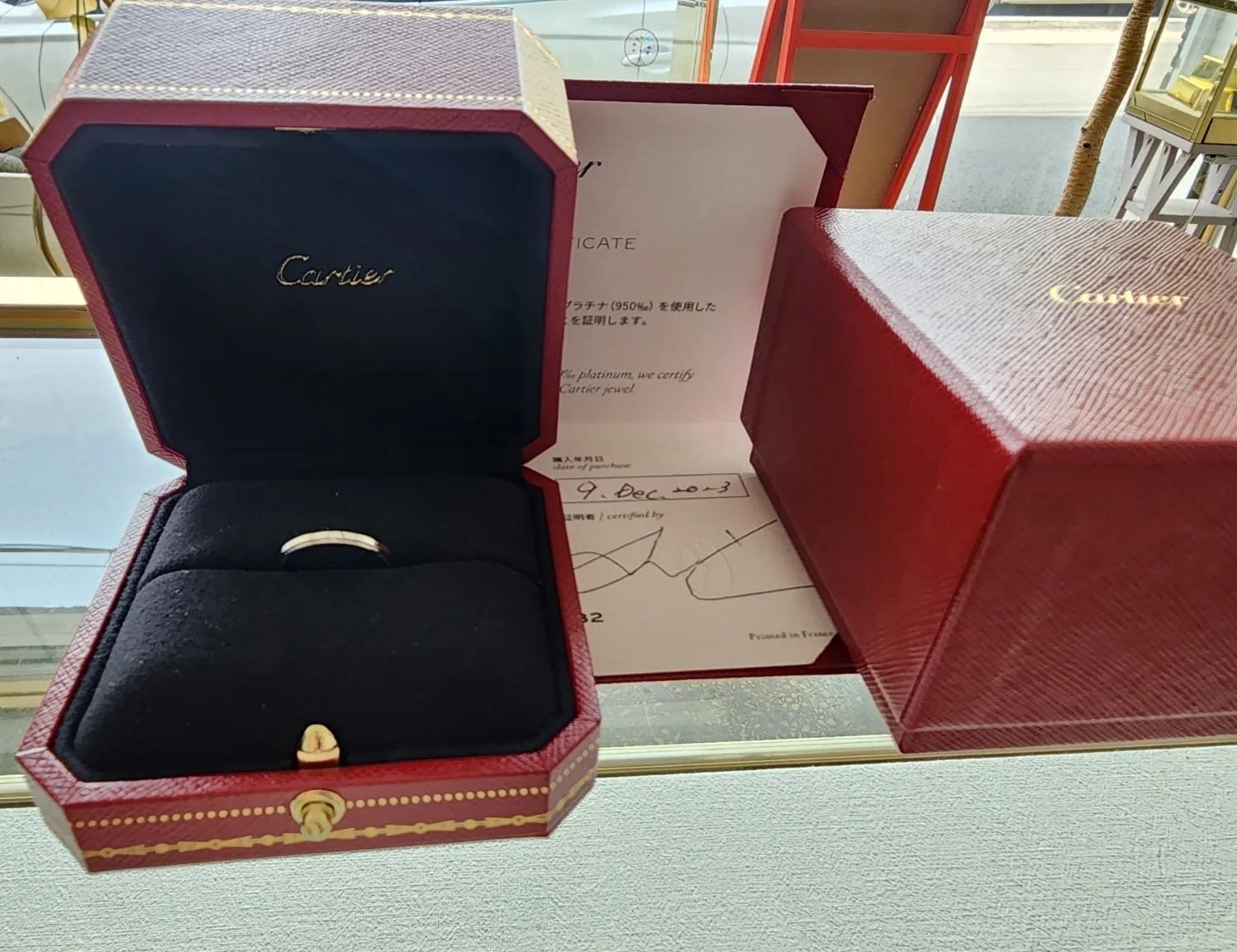 까르띠에 (정품)까르띠에 다무르 웨딩 링, 폭1.8MM. 플래티늄(pt950) 사진 1