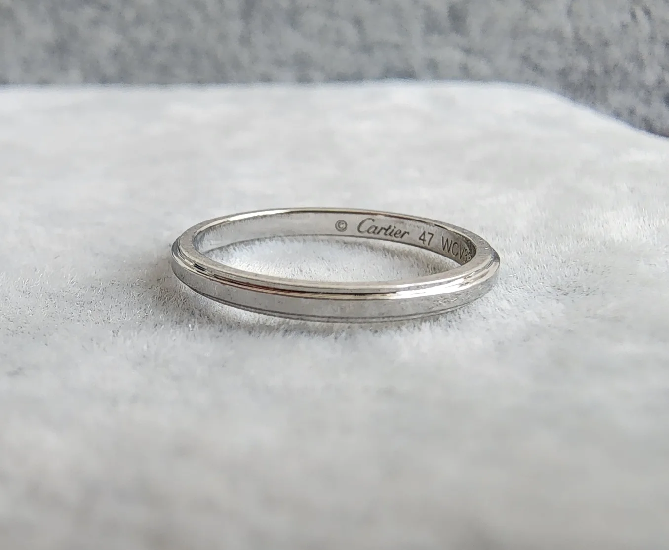 까르띠에 (정품)까르띠에 다무르 웨딩 링, 폭1.8MM. 플래티늄(pt950) 사진 3