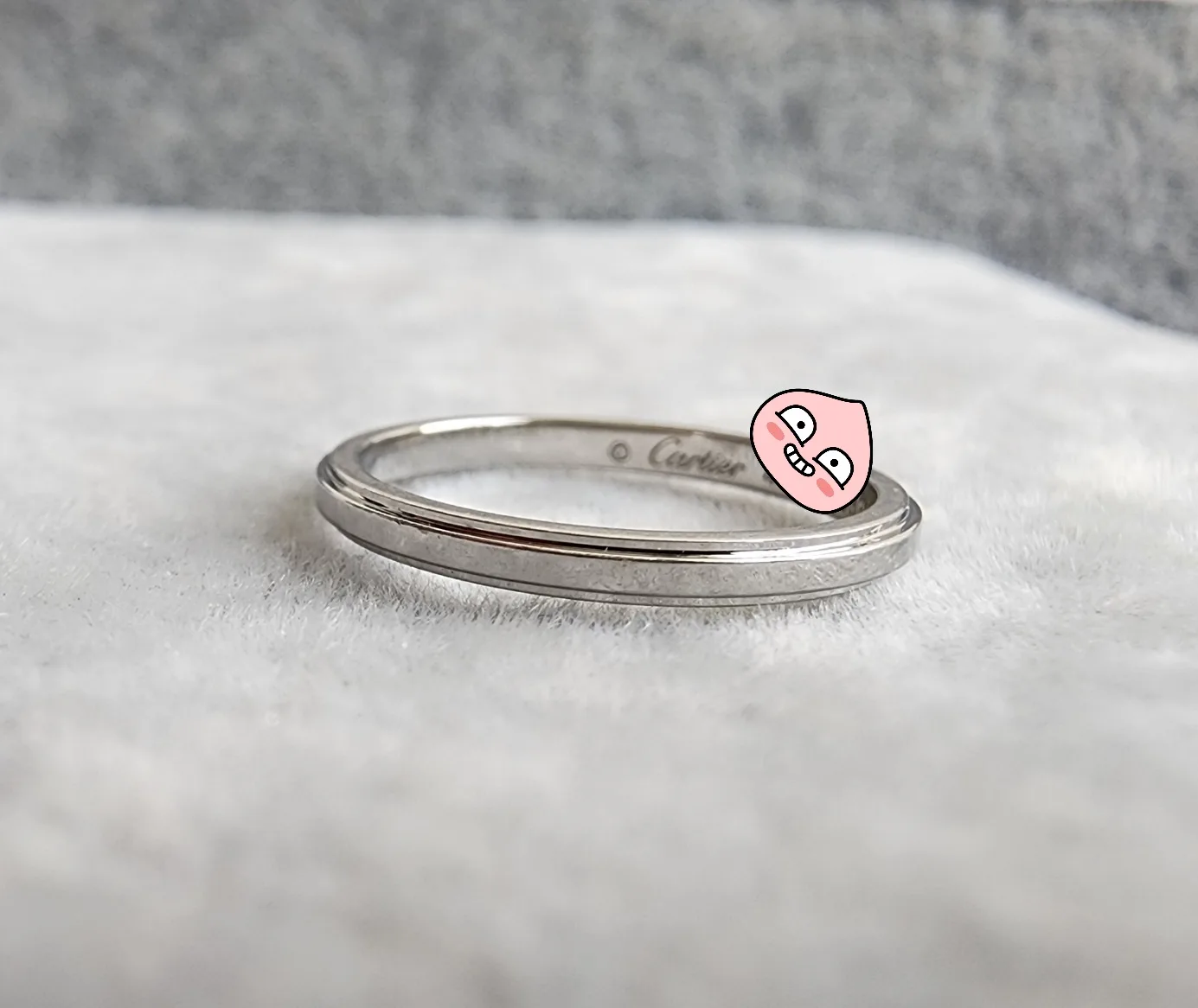까르띠에 (정품)까르띠에 다무르 웨딩 링, 폭1.8MM. 플래티늄(pt950) 사진 5