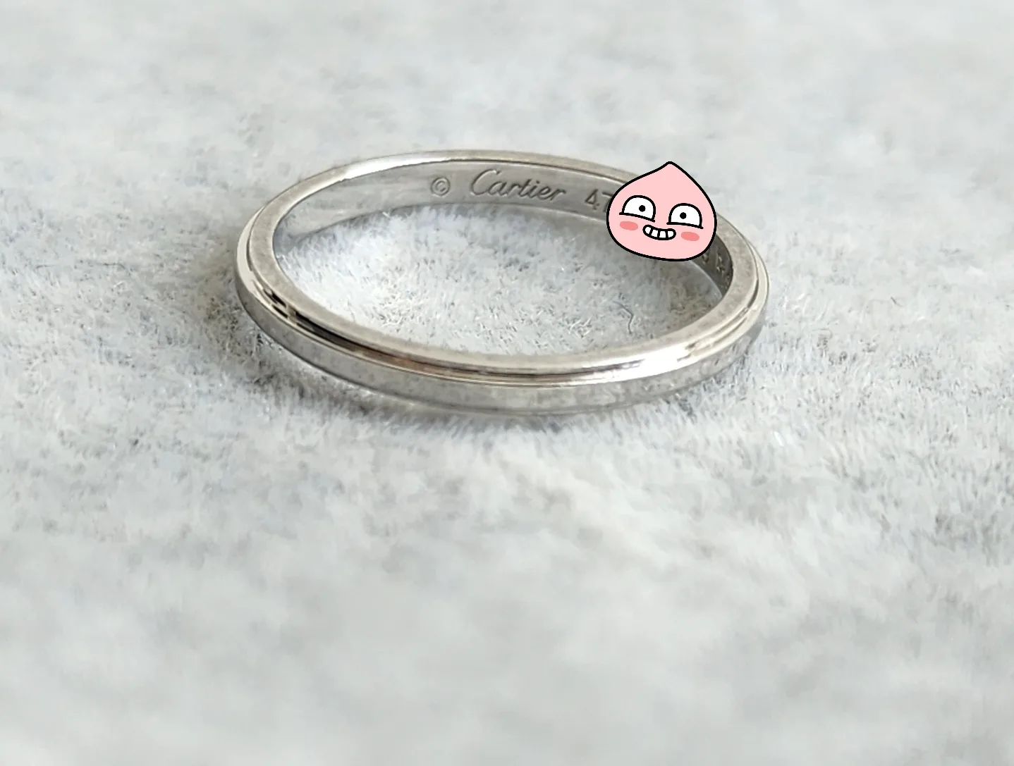 까르띠에 (정품)까르띠에 다무르 웨딩 링, 폭1.8MM. 플래티늄(pt950) 사진 7
