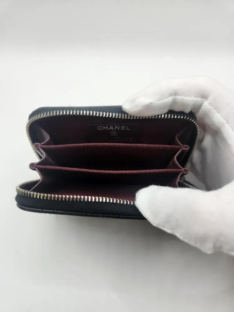 샤넬 클래식 카드지갑 지퍼돌이 블랙 은장 사진 6