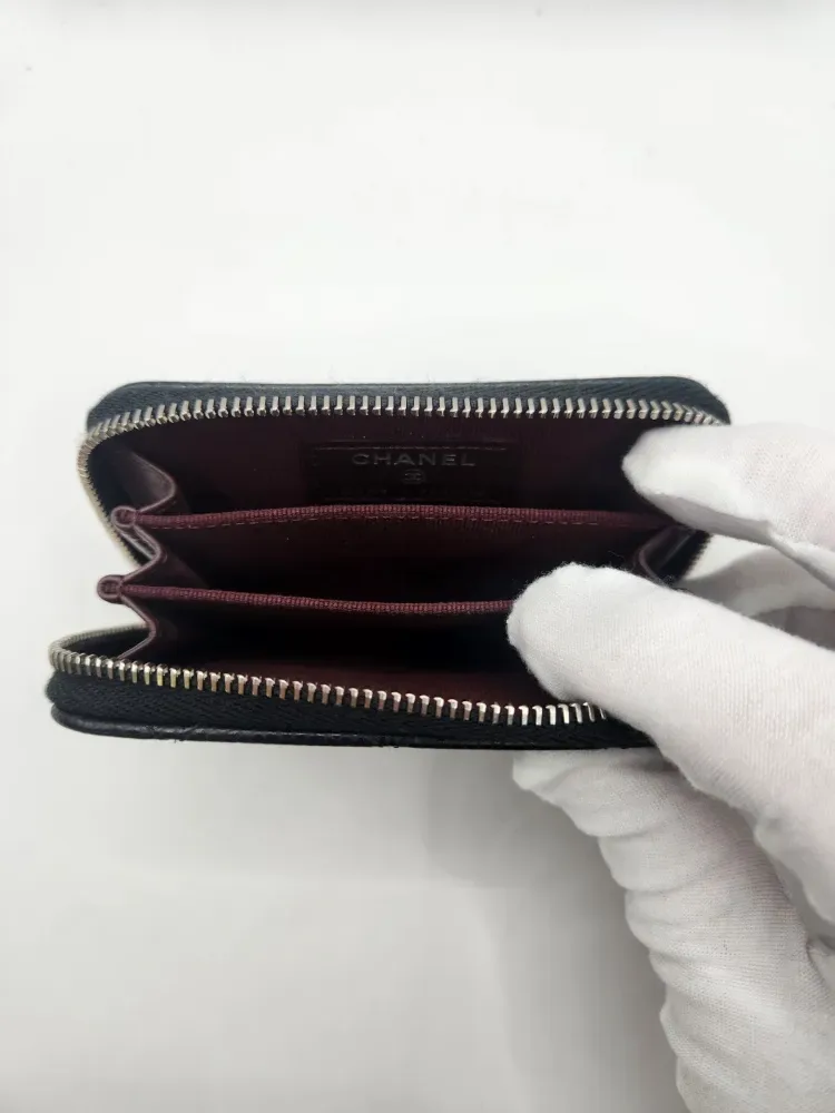 샤넬 클래식 카드지갑 지퍼돌이 블랙 은장 사진 7