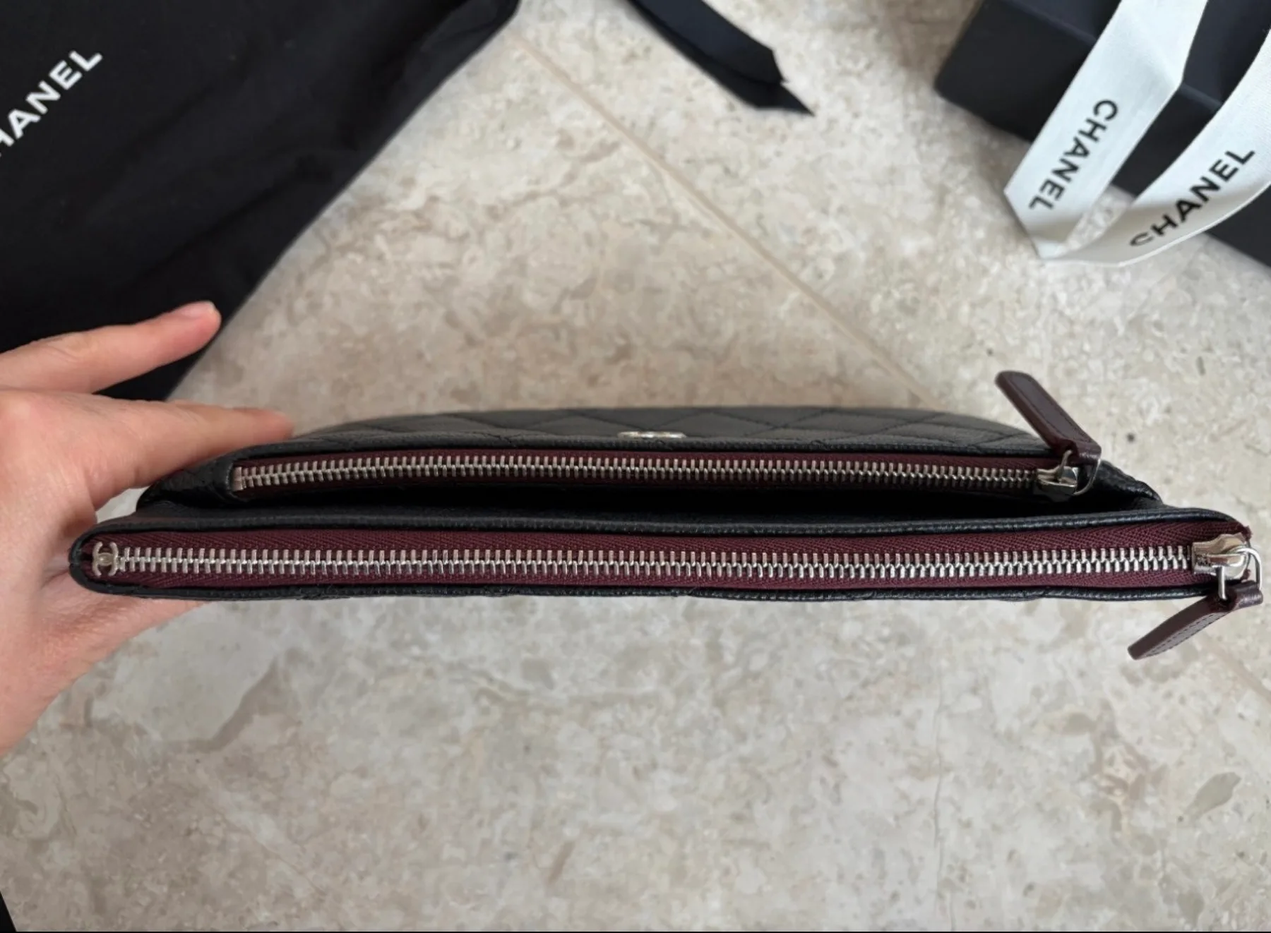 샤넬 캐비어 은장 더블지퍼 스몰클러치 30만번대 사진 5