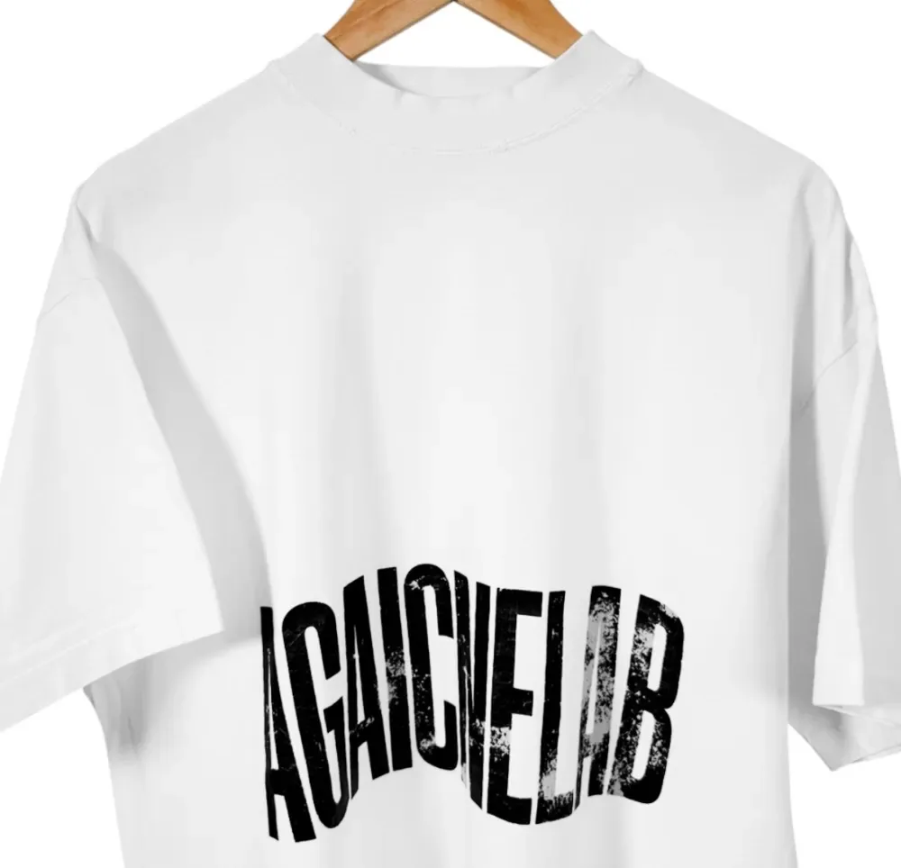 발렌시아가 AGAICNELAB 로고 라지핏 반팔 티셔츠 화이트 사진 4