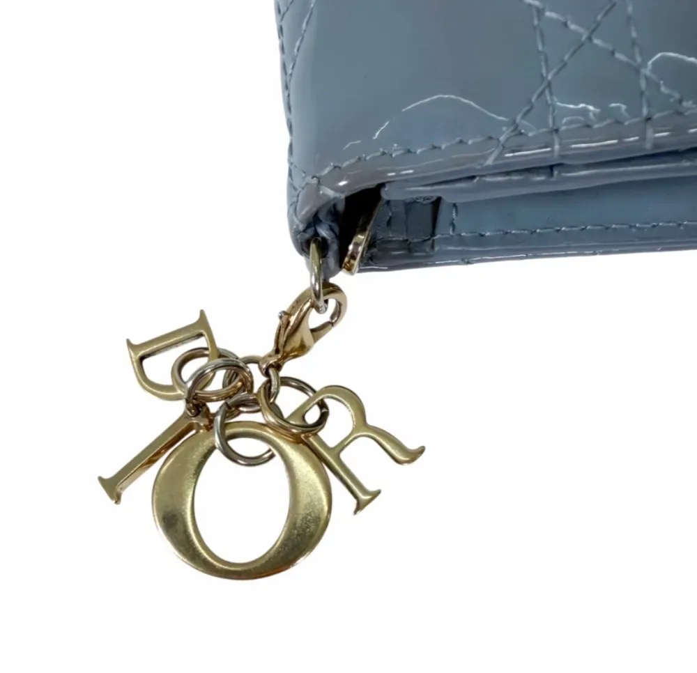 디올 레이디디올 까나쥬 페이던트 반지갑 클라우드 블루 사진 7