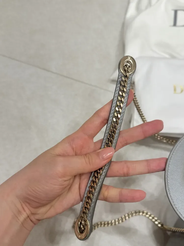 디올 레이디백 미니 펄그레이 금장 사진 6