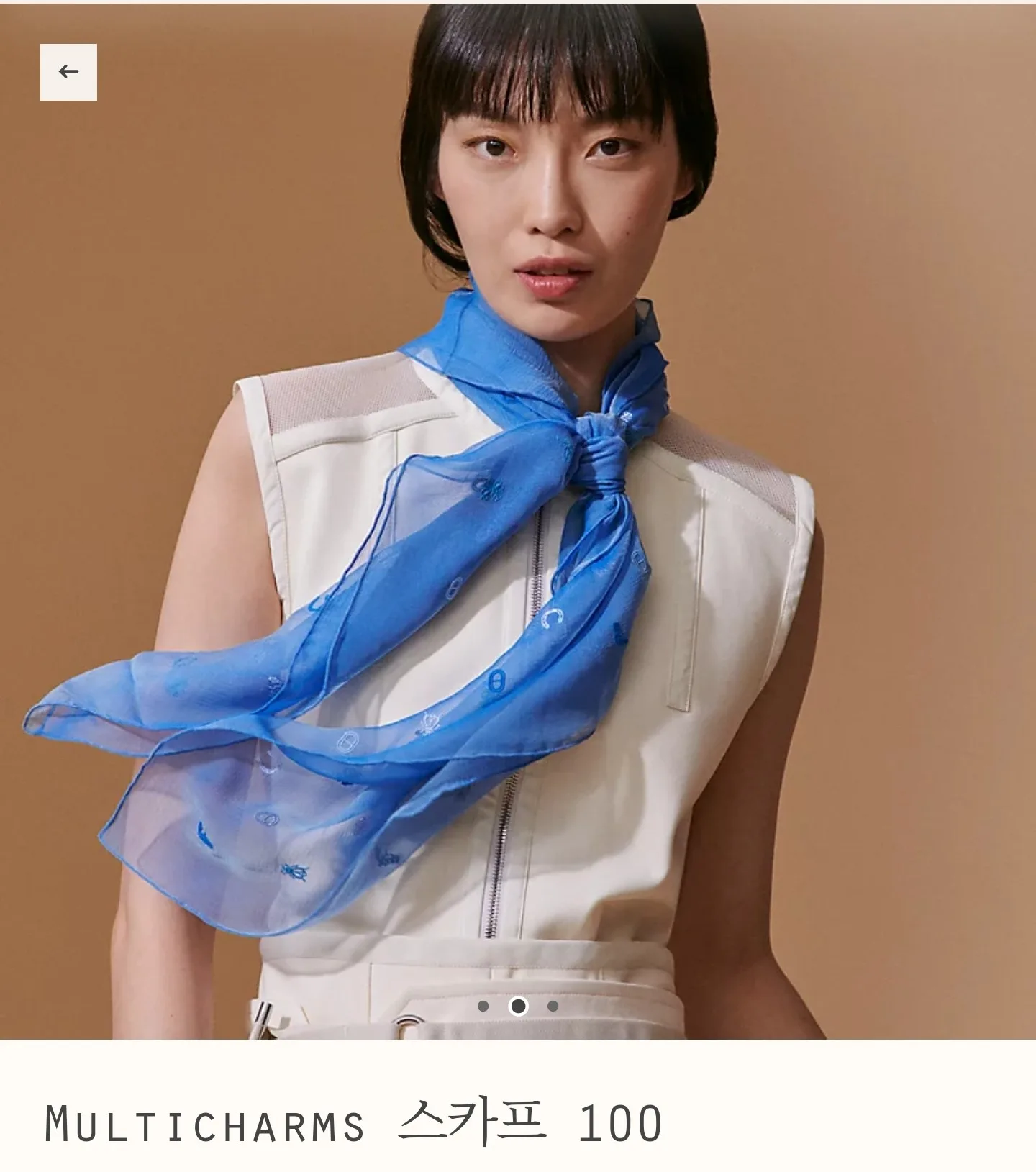 에르메스 2024년 한정판 모슬린 멀티참 까레 블루 새제품