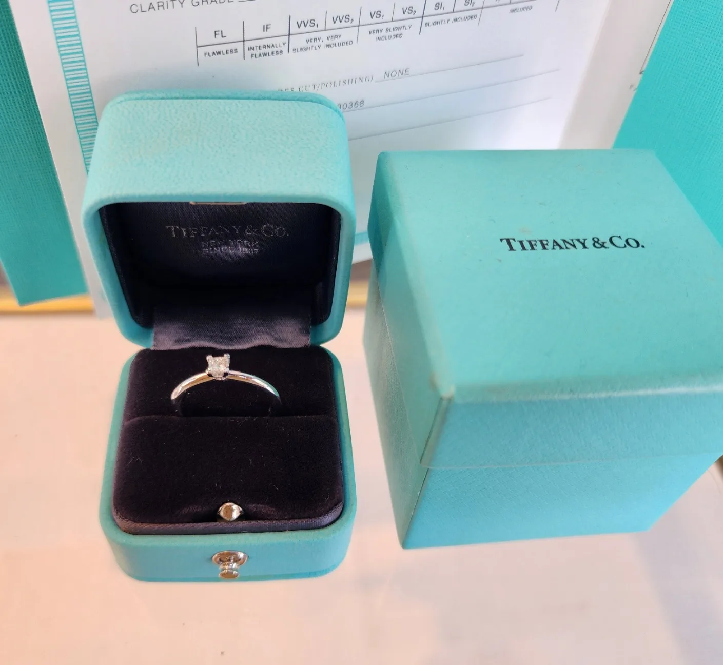티파니앤코 (정품)티파니앤코 트루 다이아 몬드 웨딩 링 0.20ct 사진 2