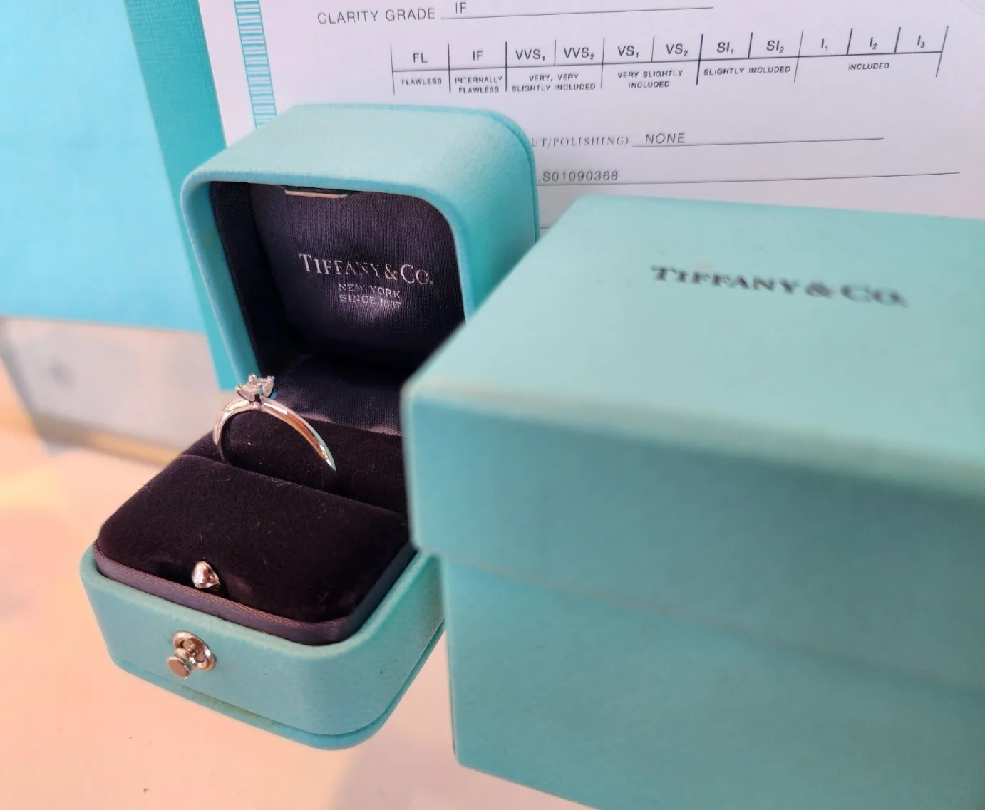 티파니앤코 (정품)티파니앤코 트루 다이아 몬드 웨딩 링 0.20ct 사진 5