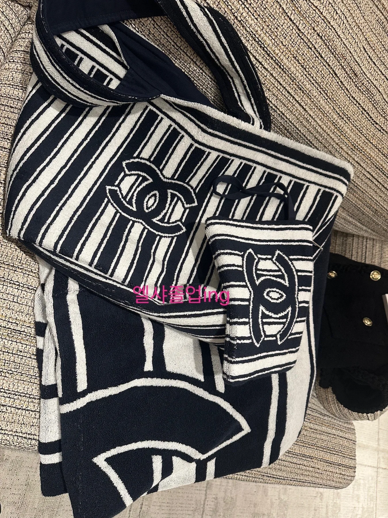 샤넬 코코비치 Set 비치웨어 세트 블랙 사진 4
