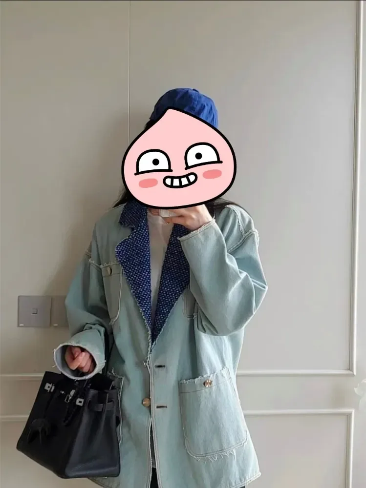 샤넬 데님 트위드칼라 자켓 36 사진 4