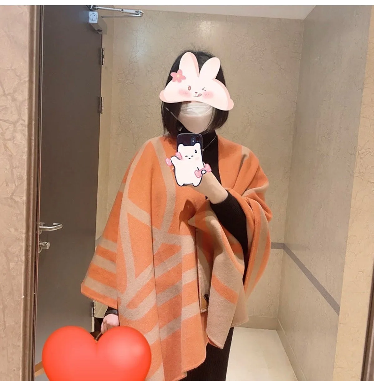 에르메스 더블페이스 볼티지 케이프/판초 사진 7