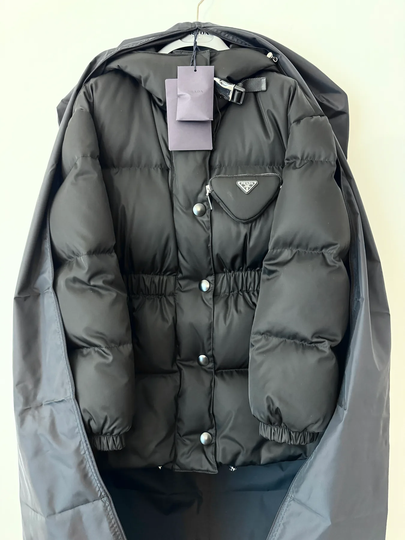 프라다 Prada 패딩 리나일론 다운 파카 푸퍼 블랙 38 사진 2