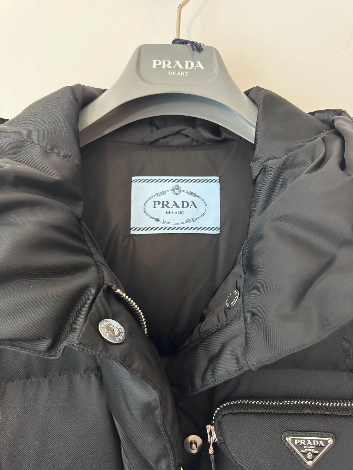 프라다 Prada 패딩 리나일론 다운 파카 푸퍼 블랙 38 사진 5
