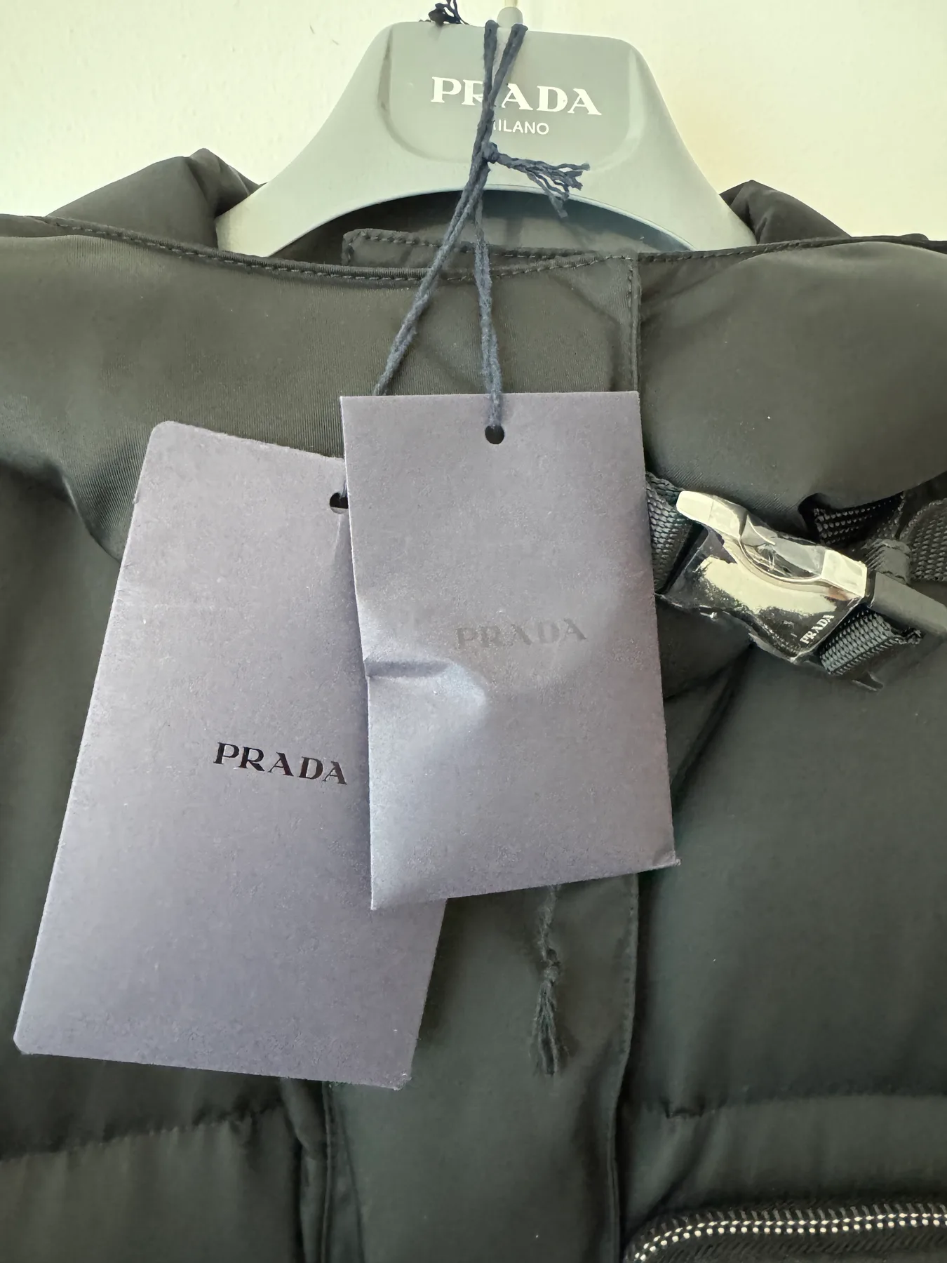 프라다 Prada 패딩 리나일론 다운 파카 푸퍼 블랙 38 사진 6