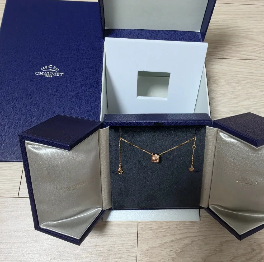 쇼메 비 드 목걸이 18K 로즈골드 세미파베 사진 2