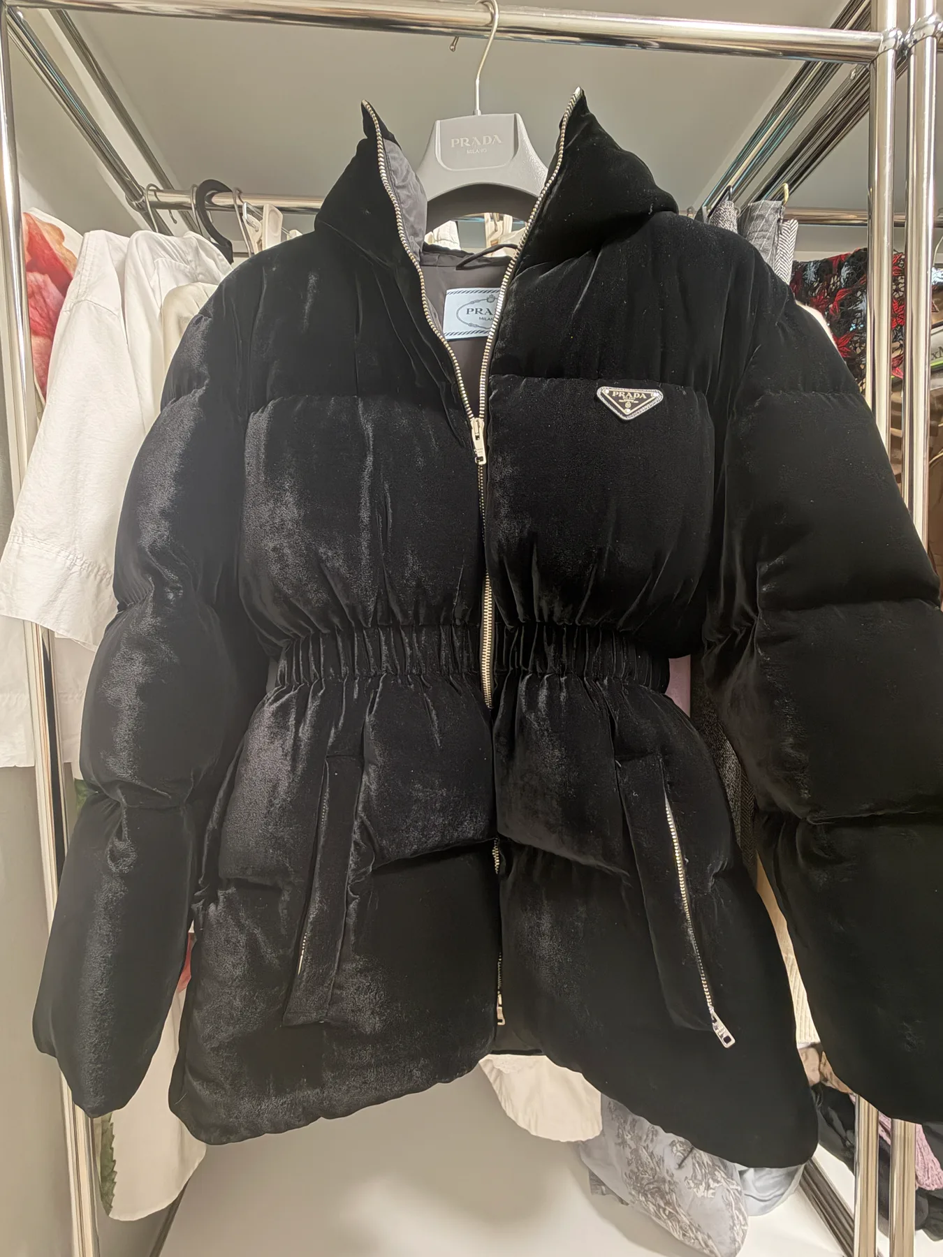 프라다 Prada 벨벳 다운 패딩36사이즈 사진 1