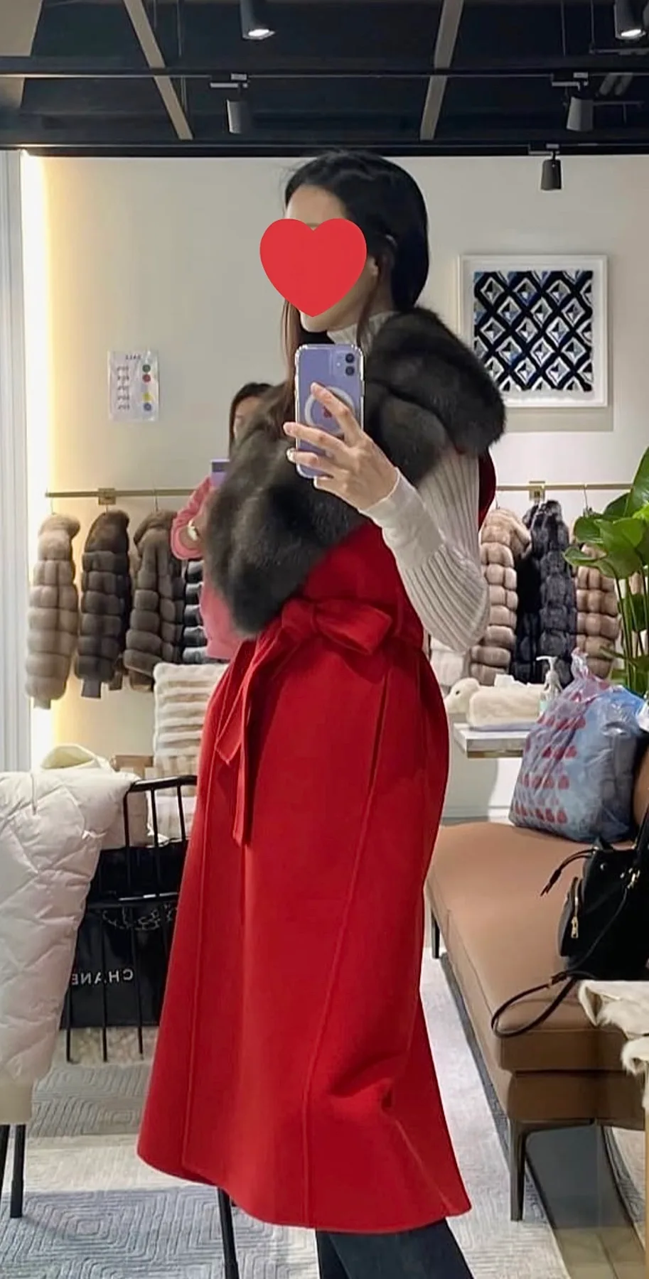 로로피아나 파비오가바찌 러시안세이블 숄 분리가능! 100%로로피아나 캐시미어 롱 베스트 새상품급 사진 4
