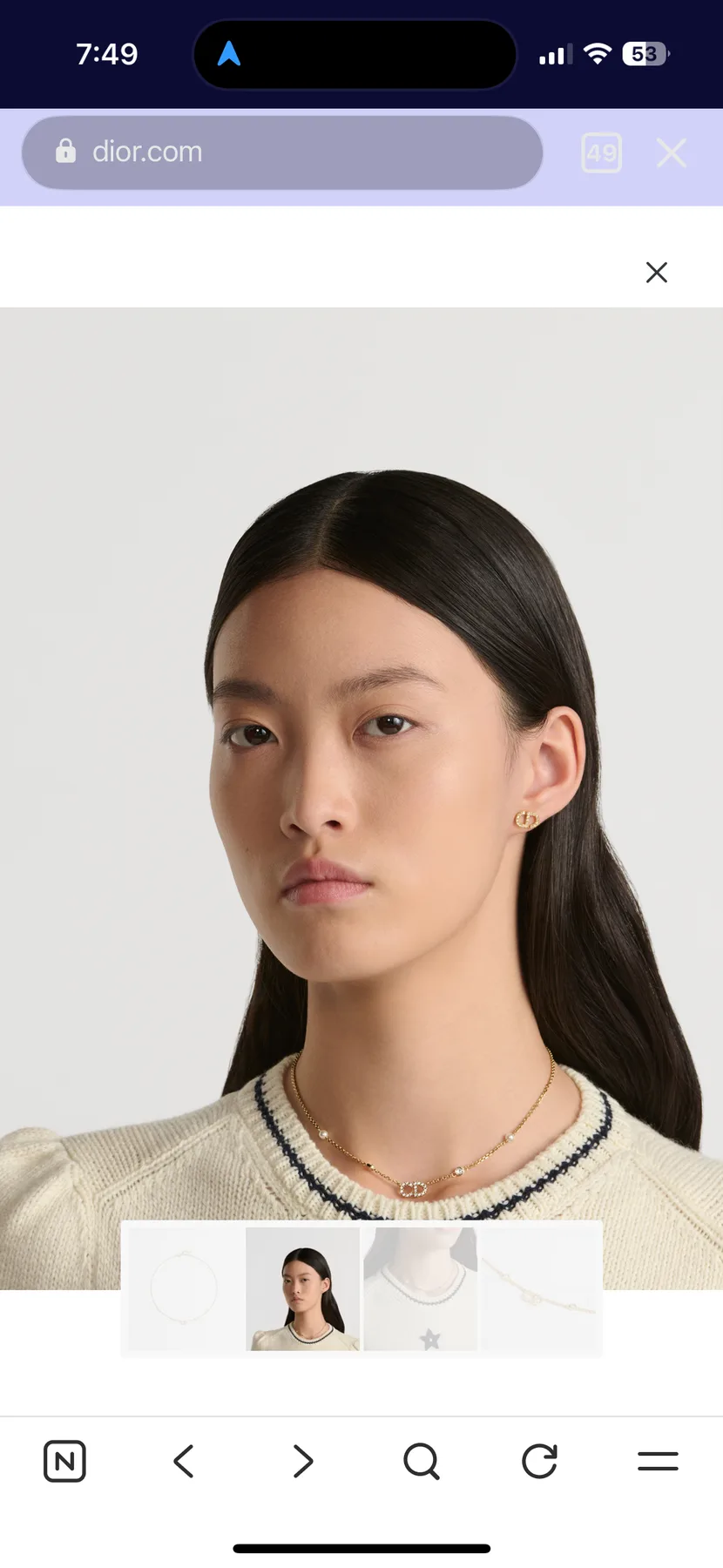 디올 Dior 금장 진주목걸이 Clair D Lune 목걸이 사진 3