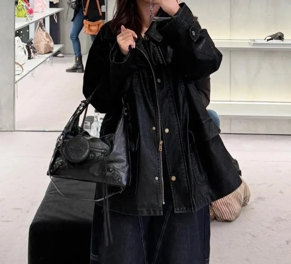 발렌시아가 르시티 호보 스몰 블랙 사진 3