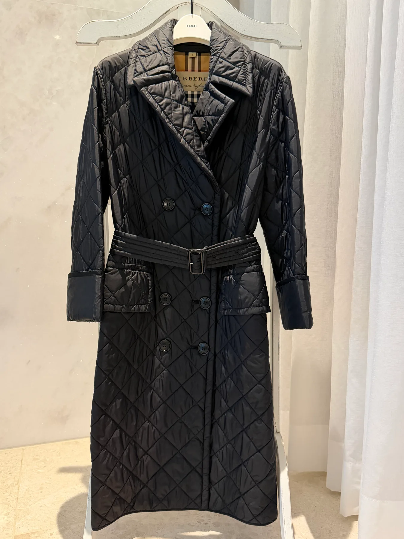 버버리 BURBERRY 벨트 퀼팅 롱 자켓 S 사진 1