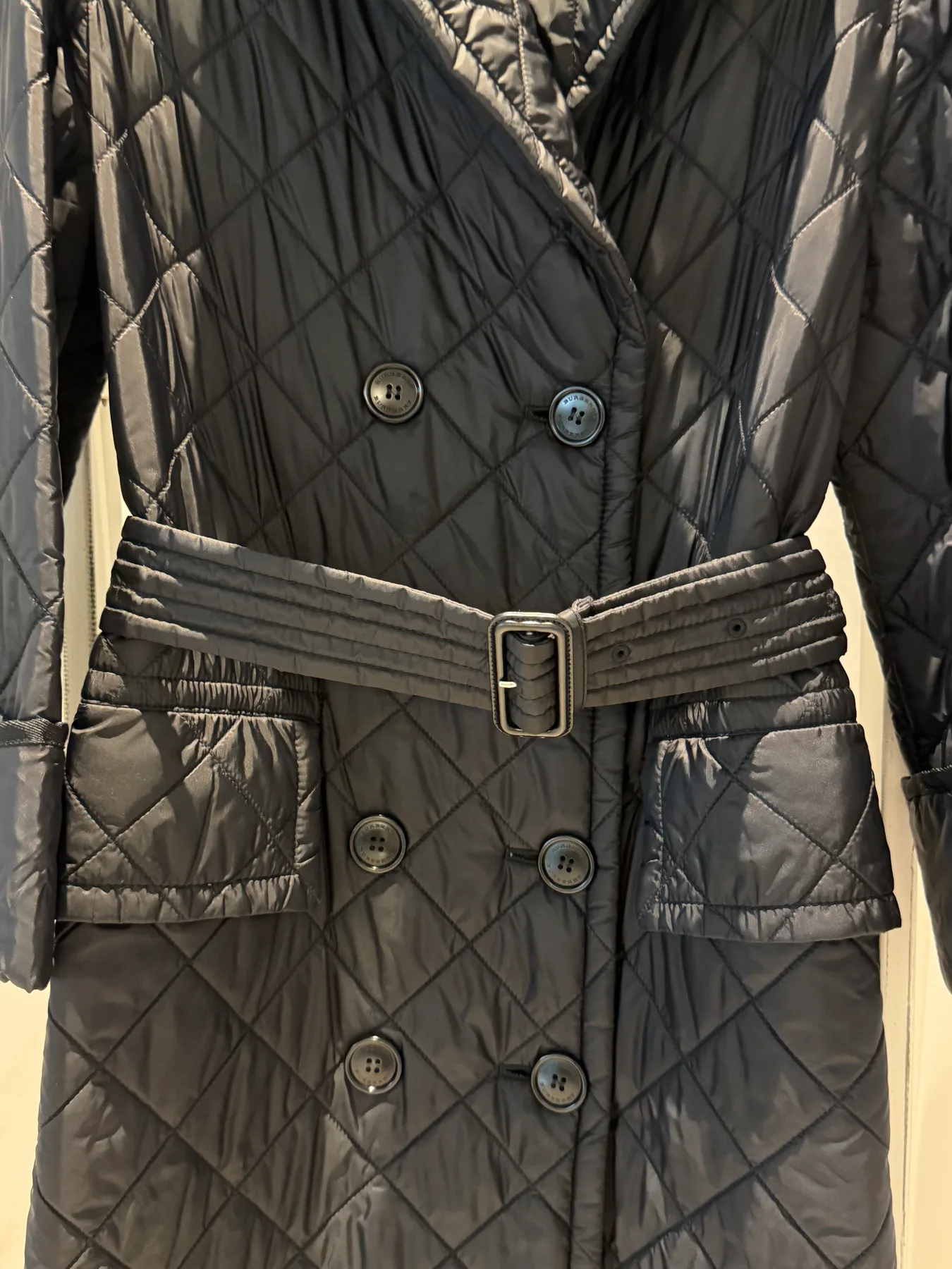 버버리 BURBERRY 벨트 퀼팅 롱 자켓 S 사진 3