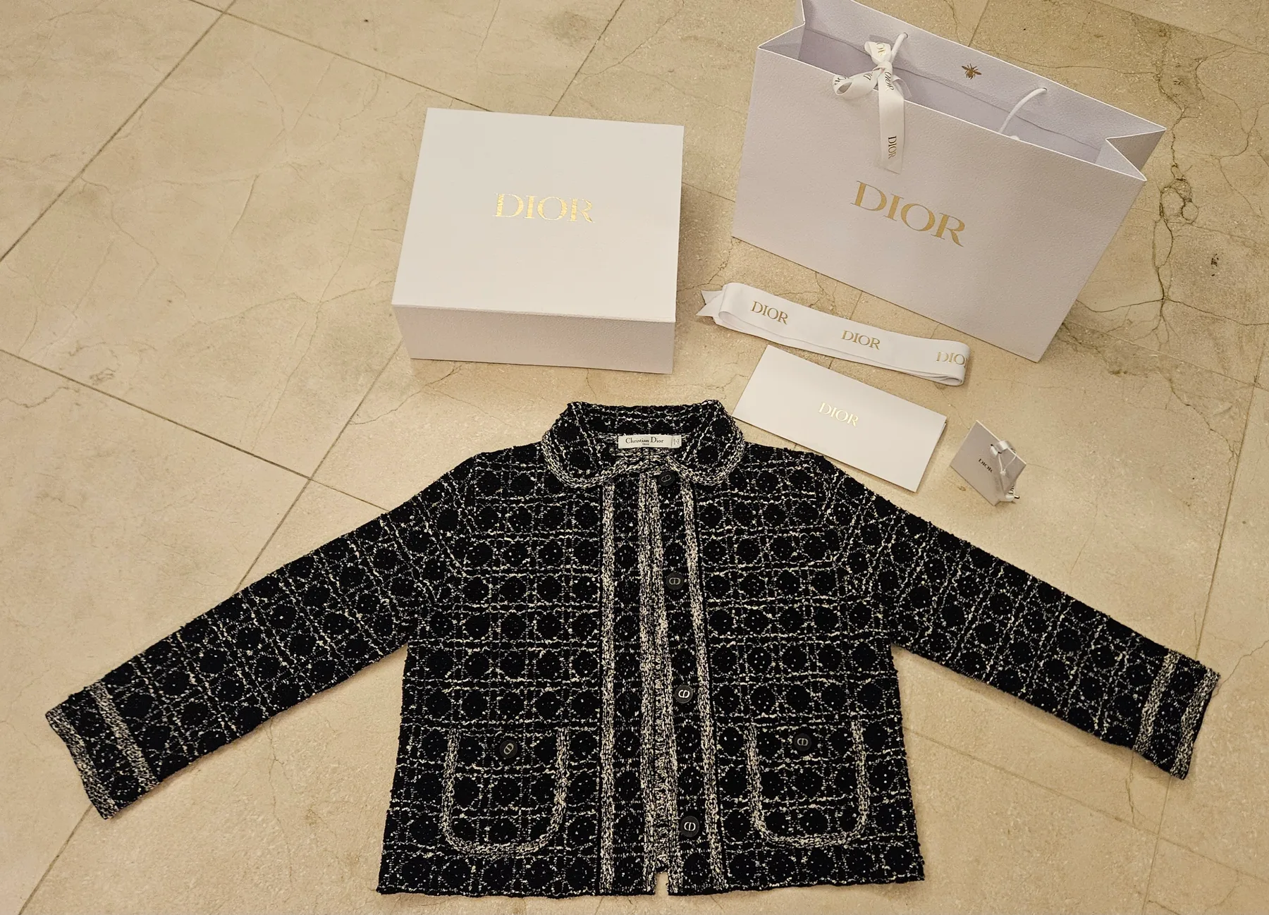 디올 DIOR 매크로 까나쥬 트위드 재킷 38 사진 3