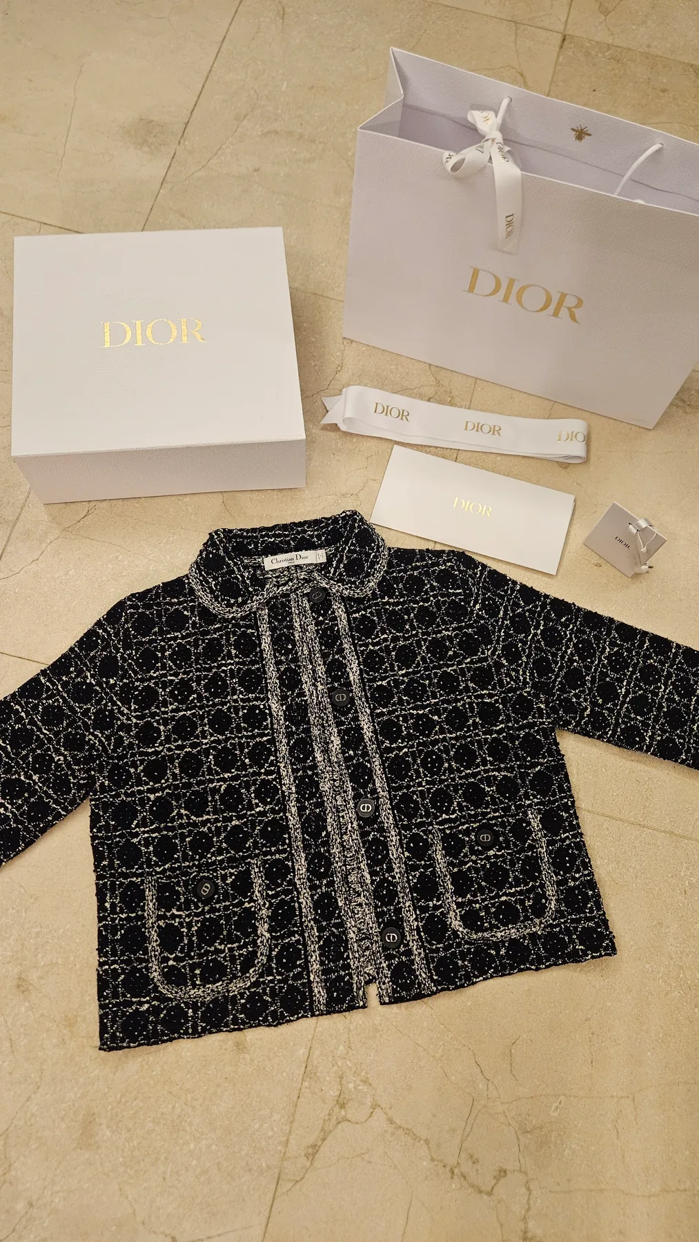 디올 DIOR 매크로 까나쥬 트위드 재킷 38 사진 4