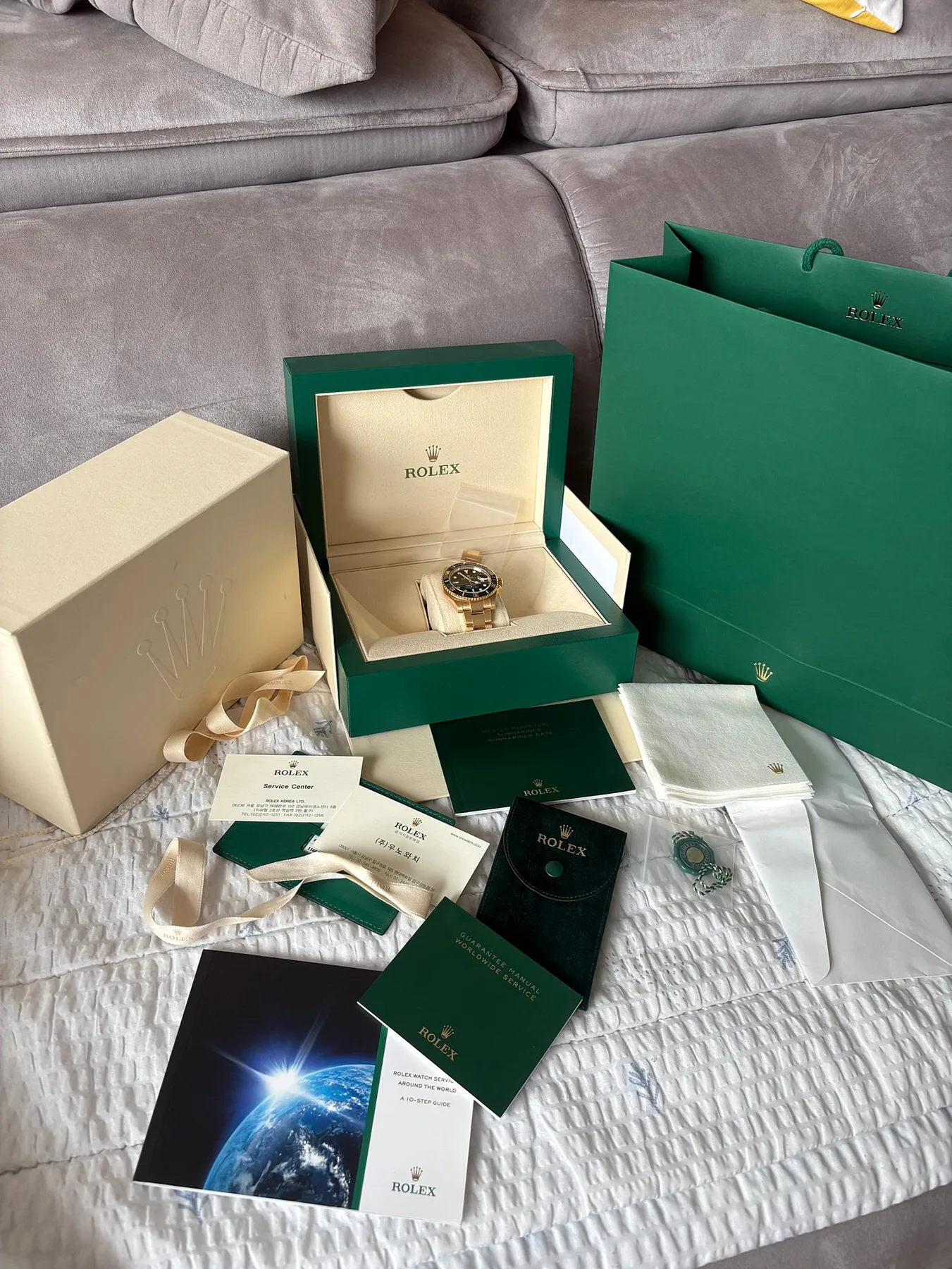롤렉스 서브마리너 116618LN 흑금 2019년식 풀셋 2019