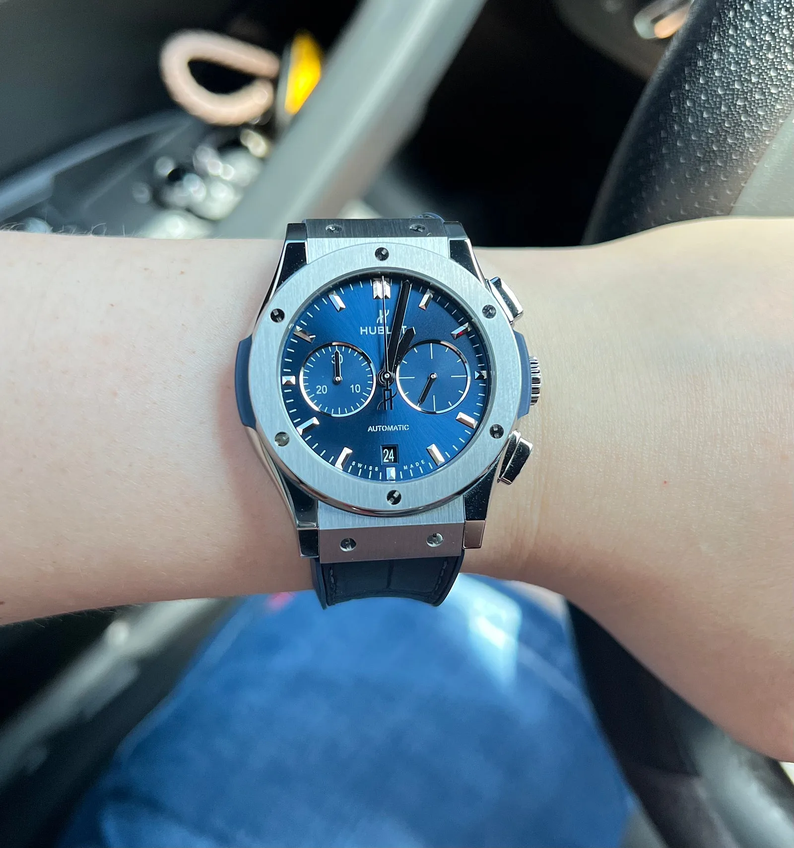 위블로 클래식 퓨전 청판 티타늄 크로노42mm 러버스트랩 포함 2023