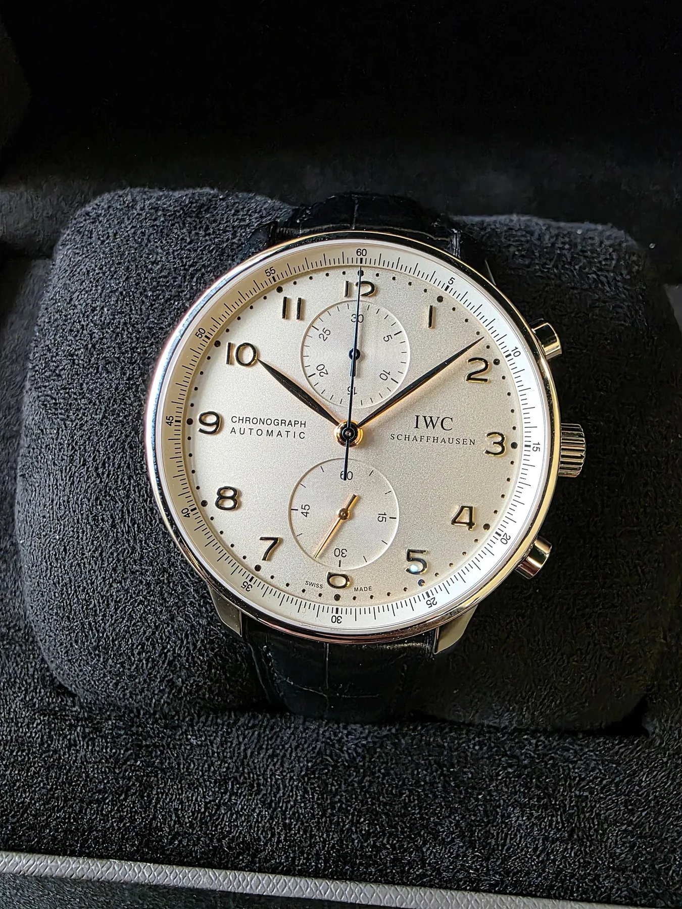 IWC 포르투기저 크로노그래프 골드 핸즈 41mm IW371445