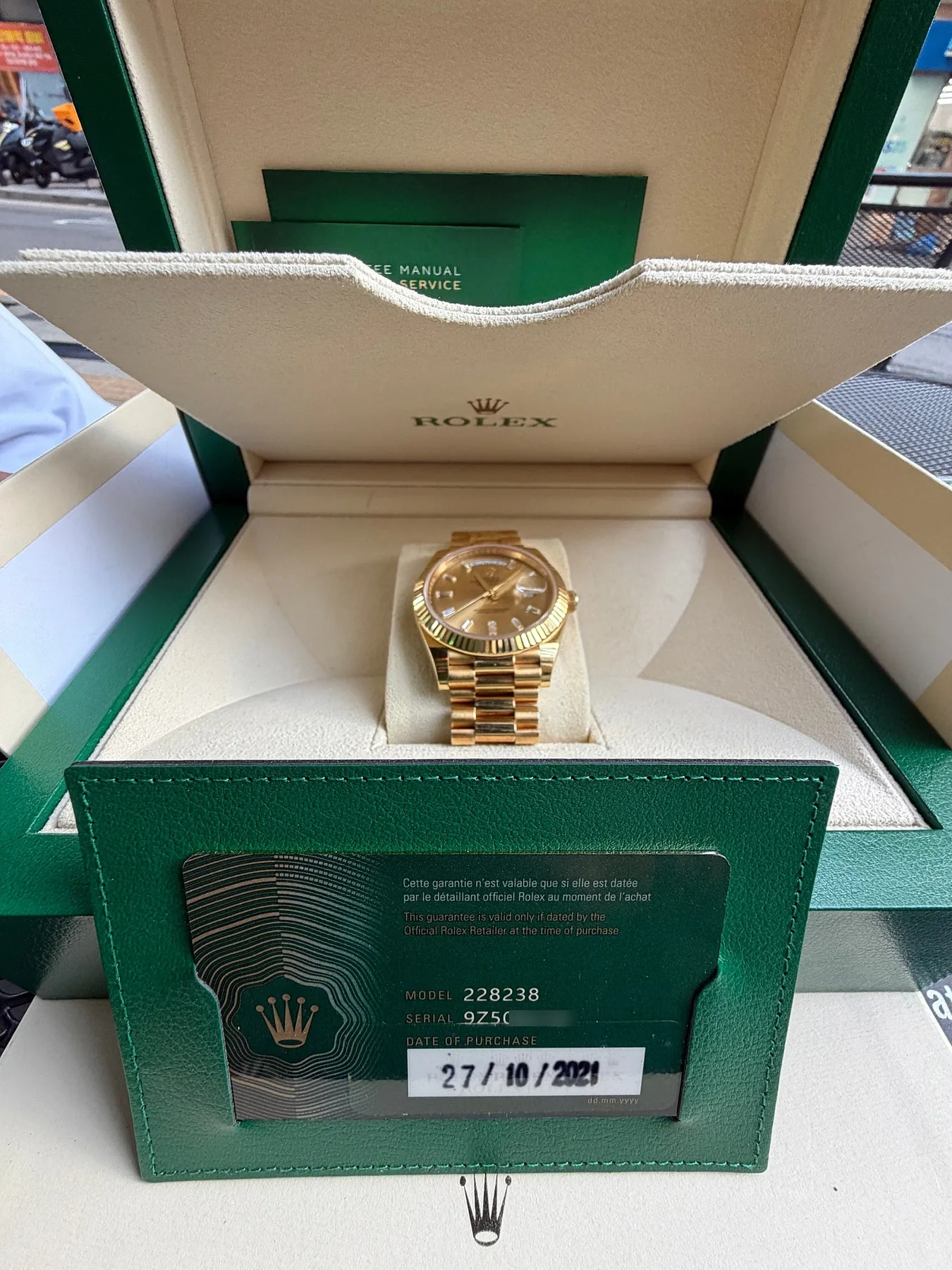 롤렉스 데이데이트 228238 바게트 다이아몬드 2021