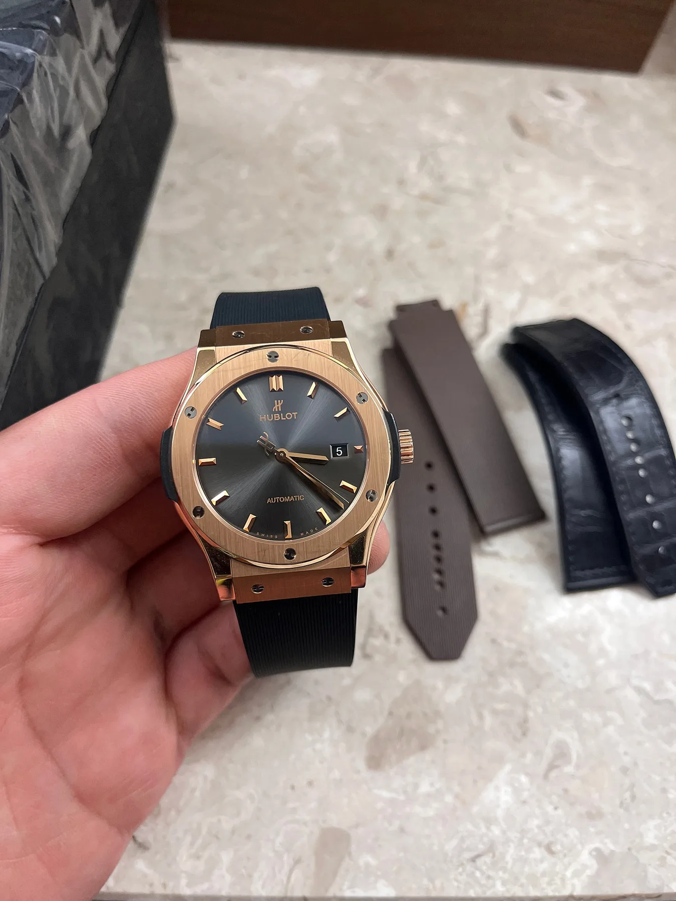 위블로 클래식 퓨전 킹골드 레이싱그레이 42mm 신형 2018