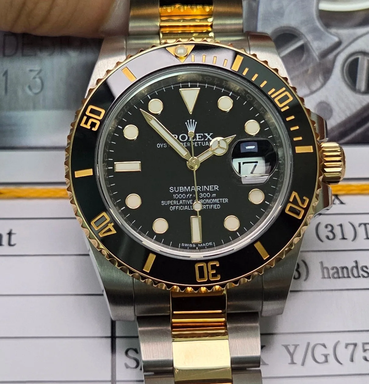 롤렉스 서브마리너 흑콤 40mm 골드콤비 사진 1