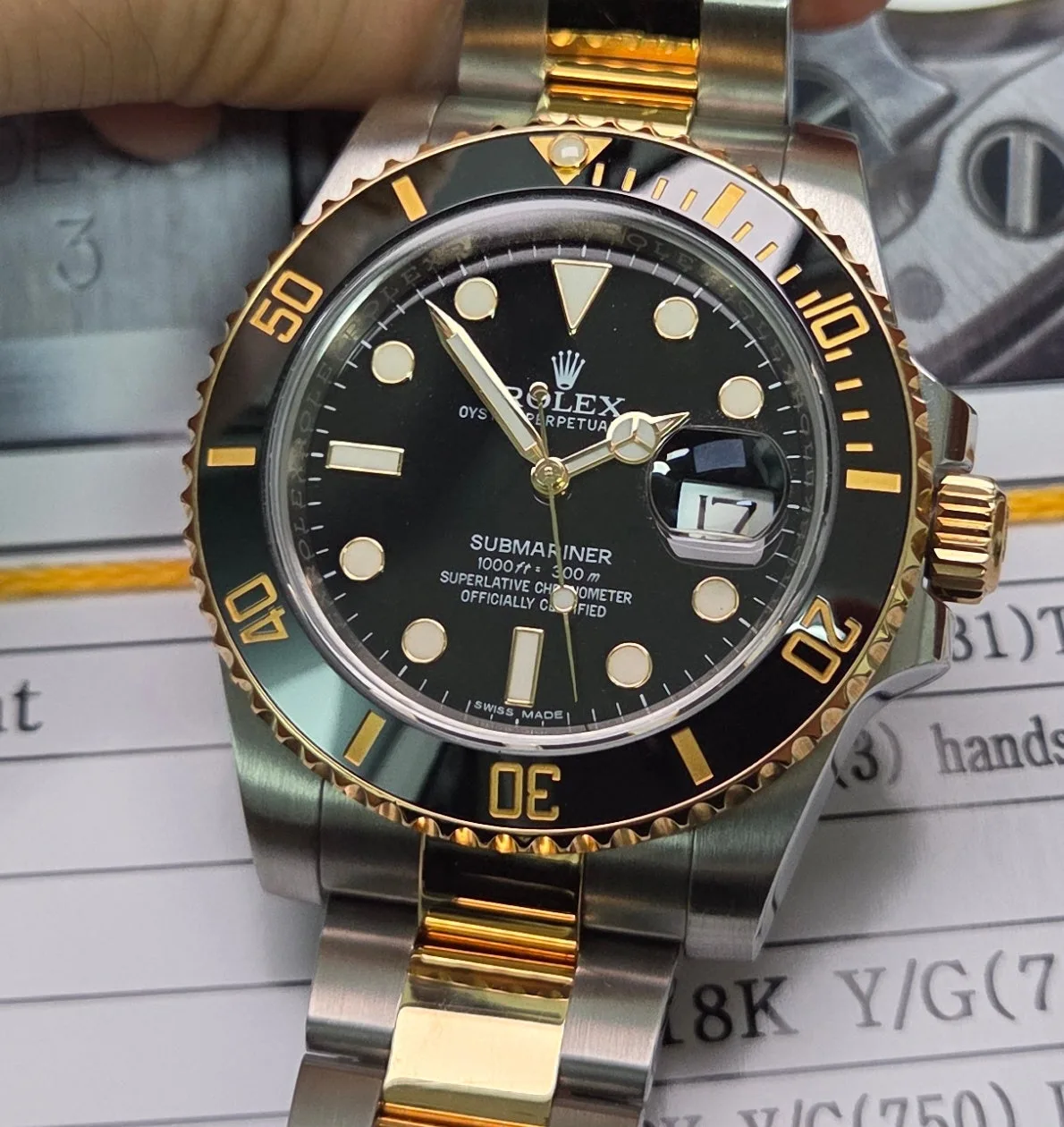 롤렉스 서브마리너 흑콤 40mm 골드콤비 사진 3