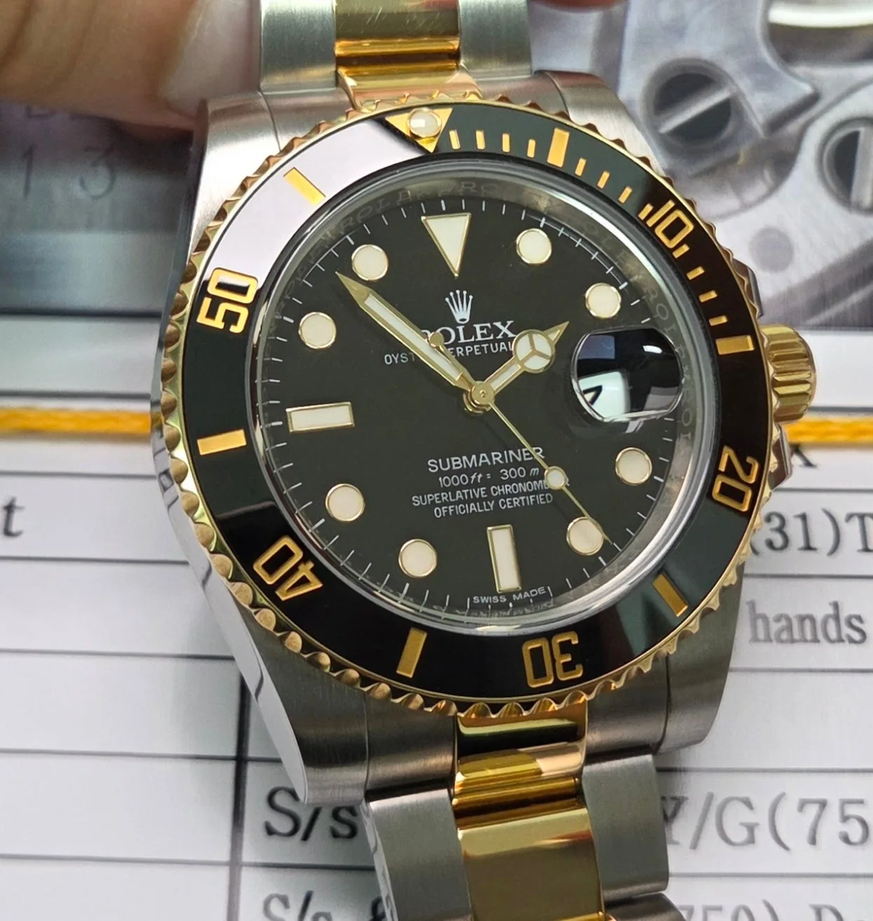 롤렉스 서브마리너 흑콤 40mm 골드콤비 사진 4