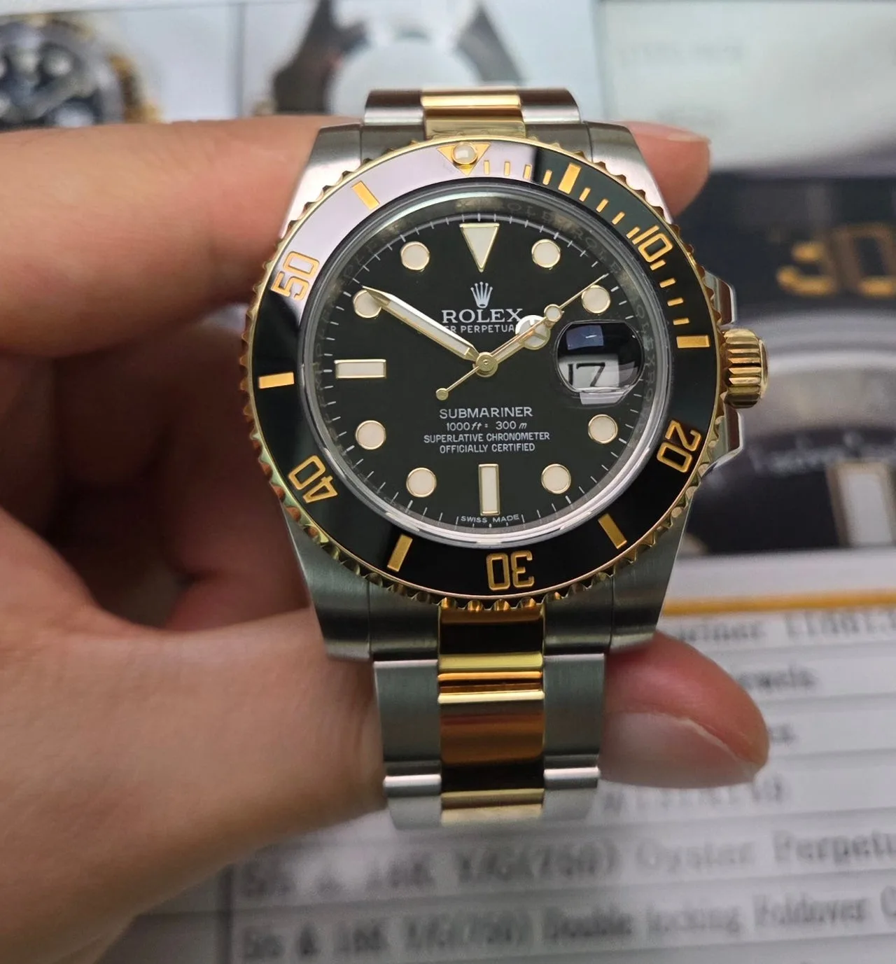 롤렉스 서브마리너 흑콤 40mm 골드콤비 사진 5