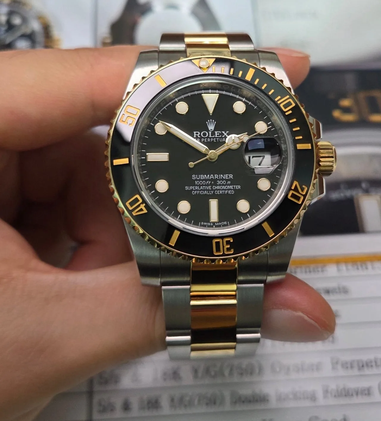 롤렉스 서브마리너 흑콤 40mm 골드콤비 사진 6
