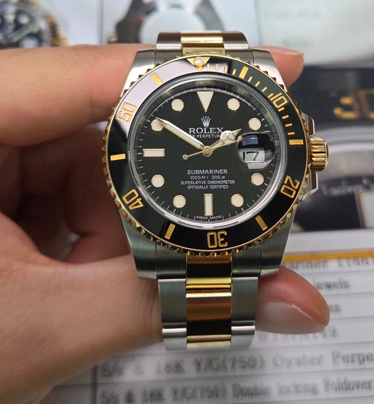 롤렉스 서브마리너 흑콤 40mm 골드콤비 사진 7