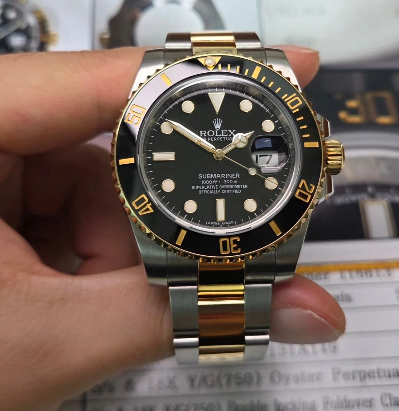 롤렉스 서브마리너 흑콤 40mm 골드콤비 사진 8