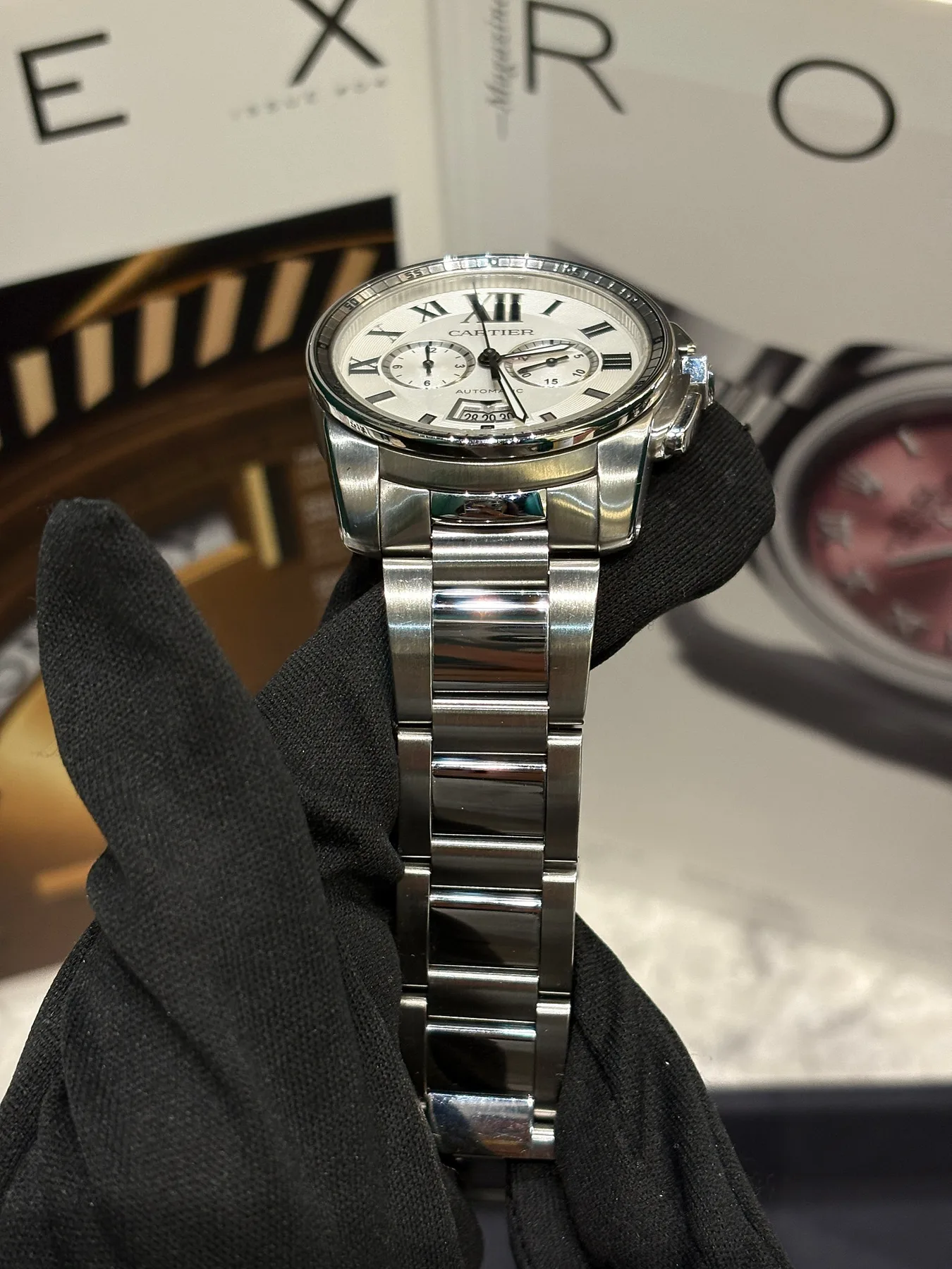 까르띠에 칼리브 드 까르띠에 크로노 스틸 42mm W7100045 2014 사진 4